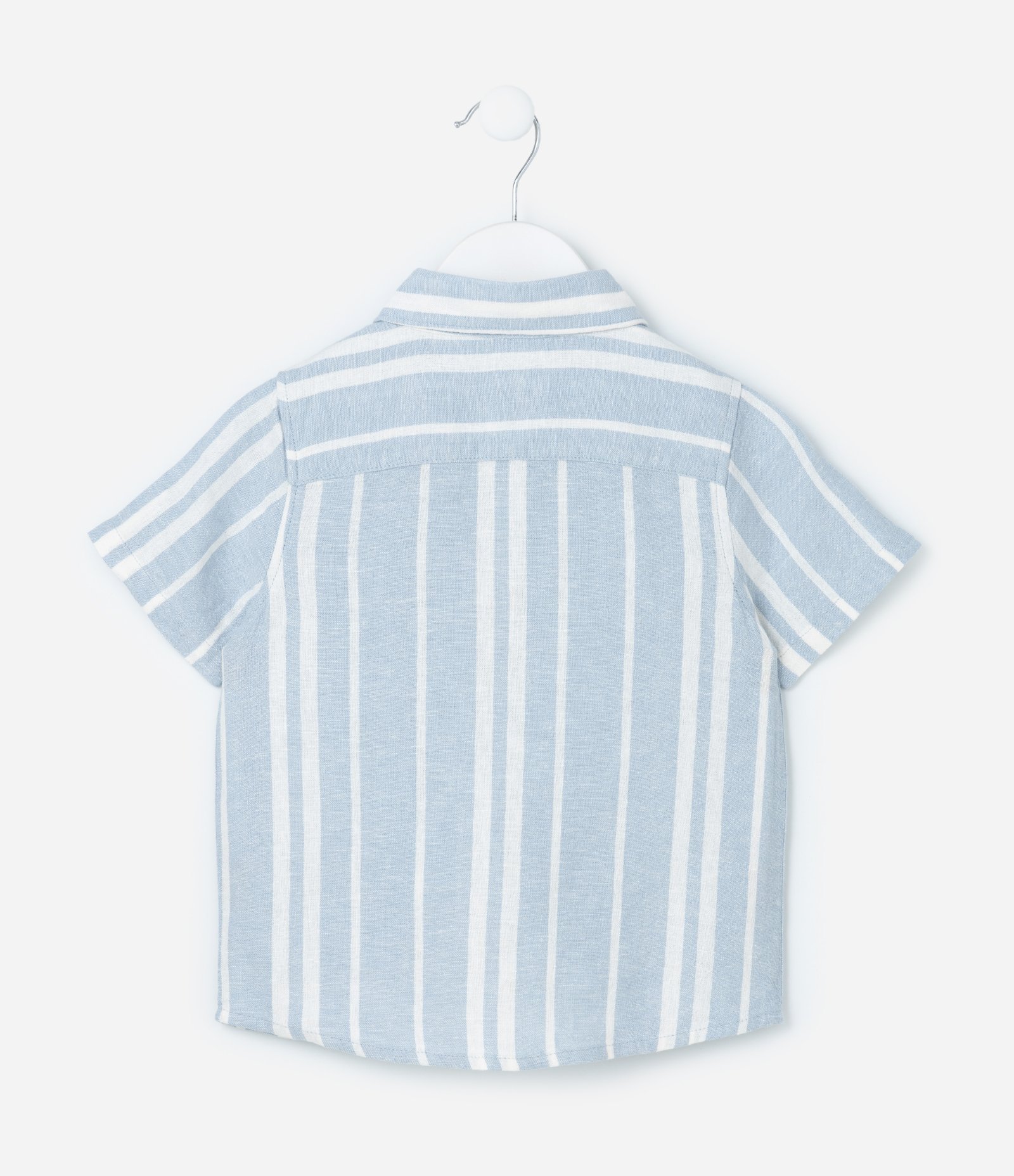 Camisa Infantil em Viscolinho com Estampa Listras - Tam 1 a 6 Anos Azul 3
