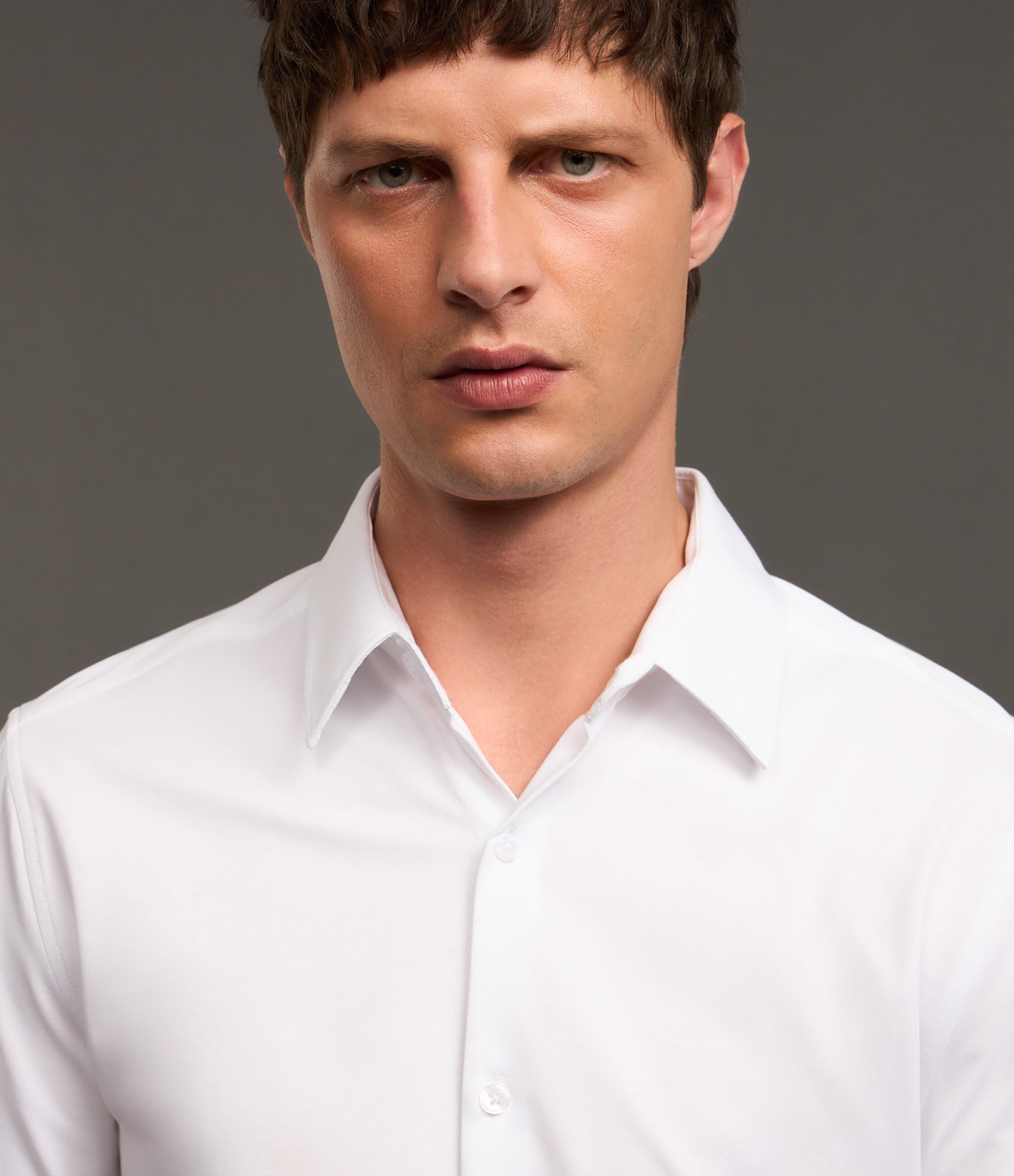 Camisa Slim em Algodão Performance Easy Care Branco 3