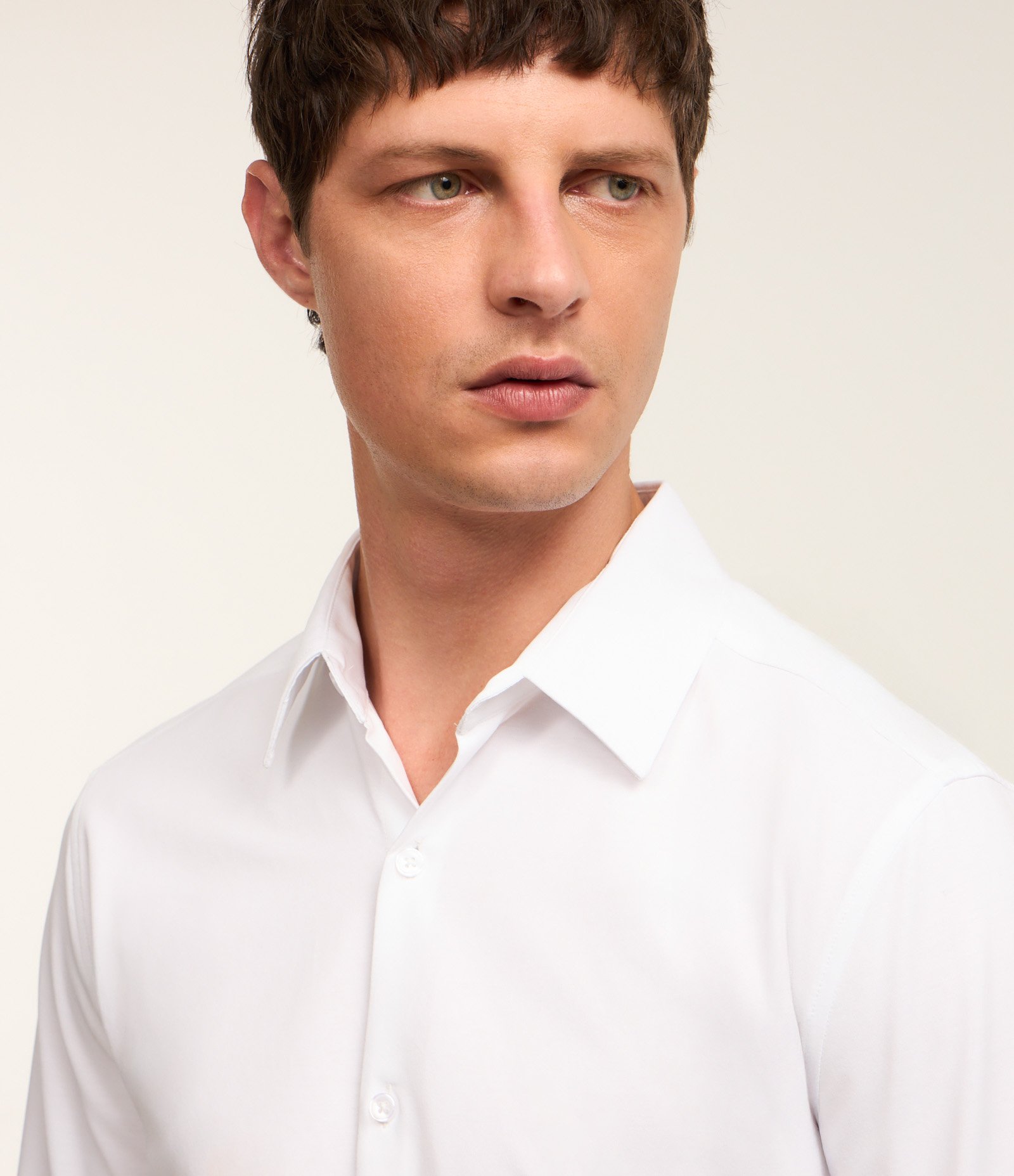 Camisa Slim em Algodão Performance Easy Care Branco 4