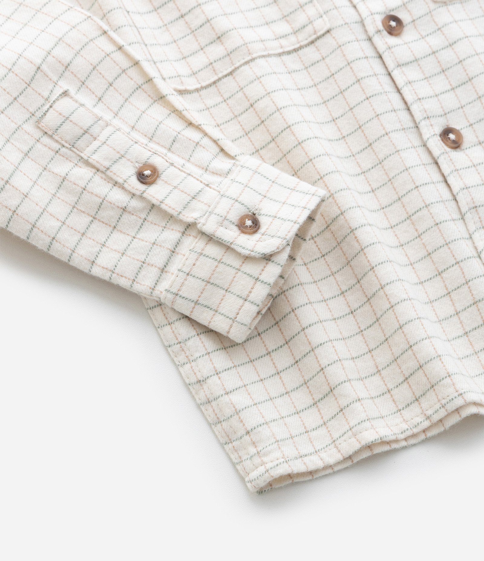 Camisa Infantil em Flanela com Estampa Quadriculada - Tam 1 a 6 Anos Bege 5