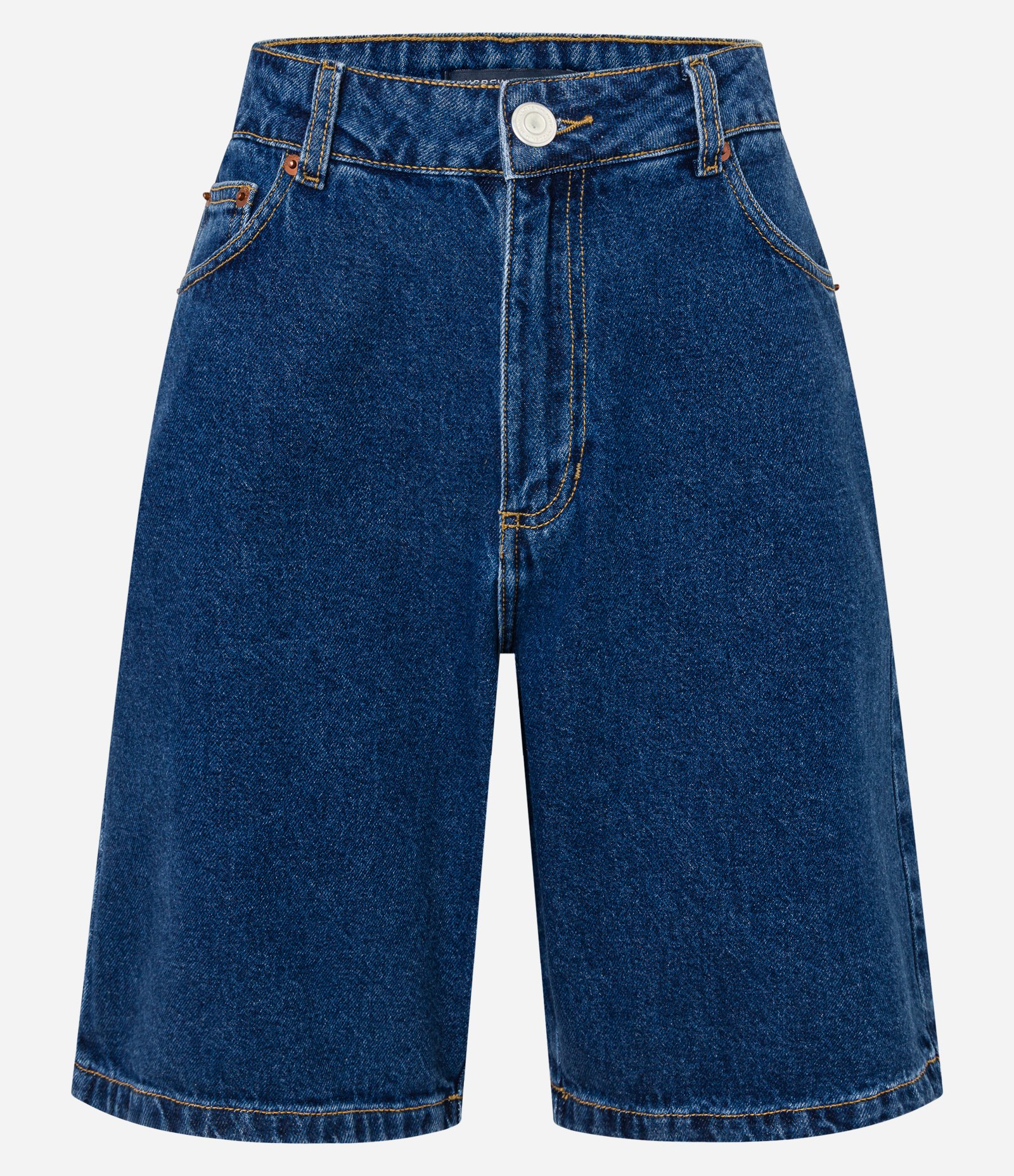 Bermuda Regular em Jeans com Cintura Alta Escuro 5