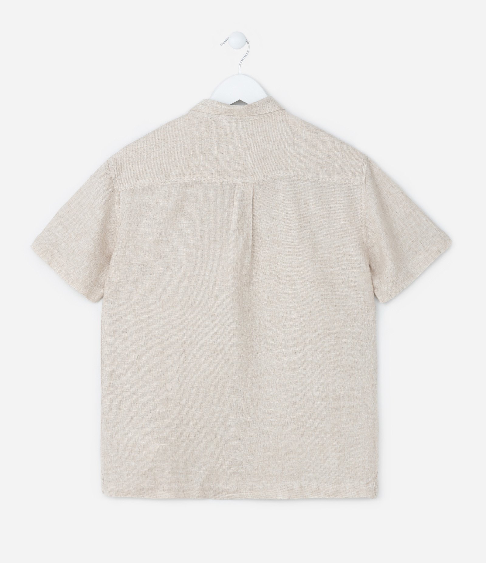 Camisa Infantil em Viscolinho com Bolso - Tam 5 a 14 Anos Bege 3