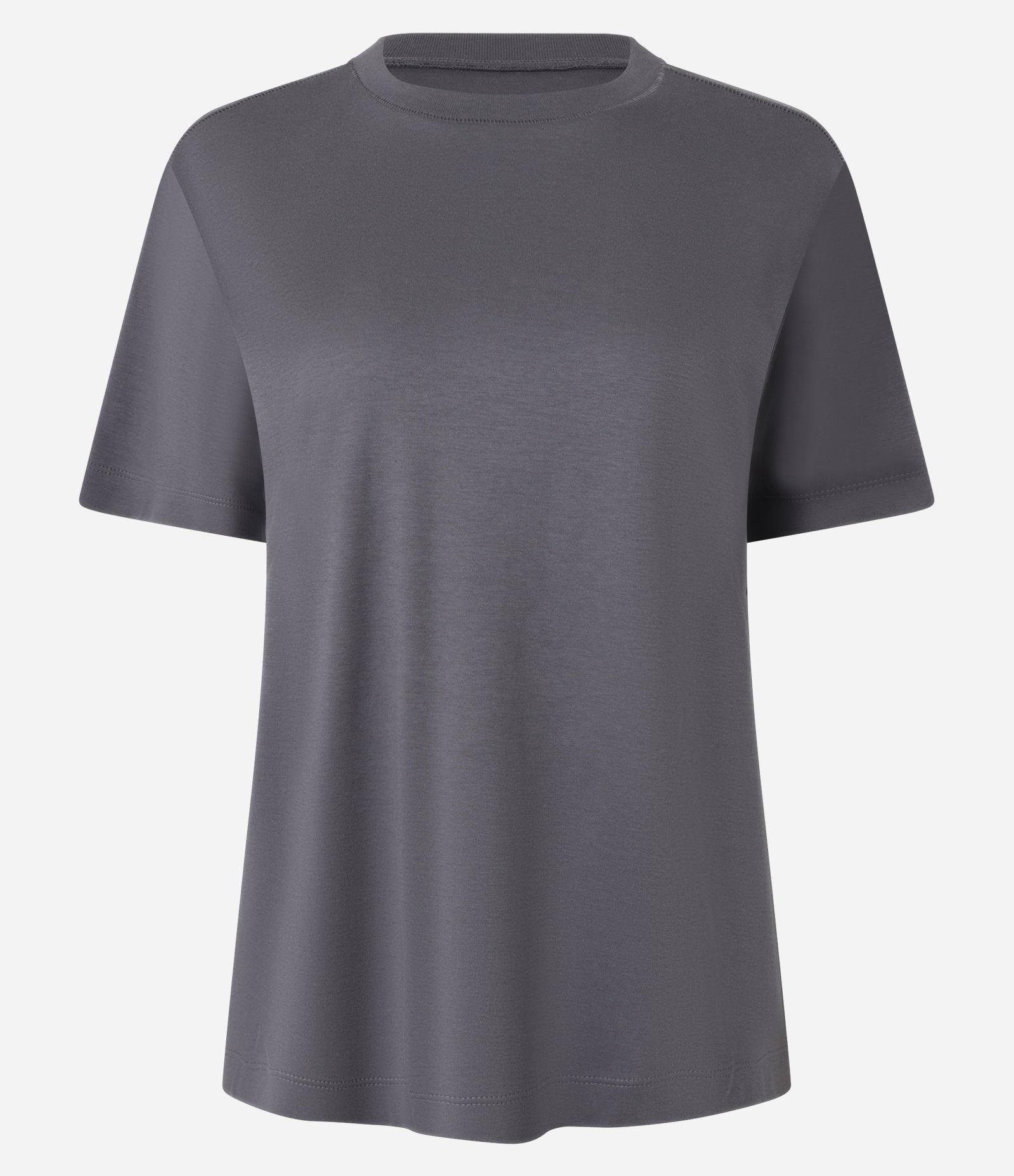 Camiseta Boxy em Algodão com Manga Curta Cinza 3