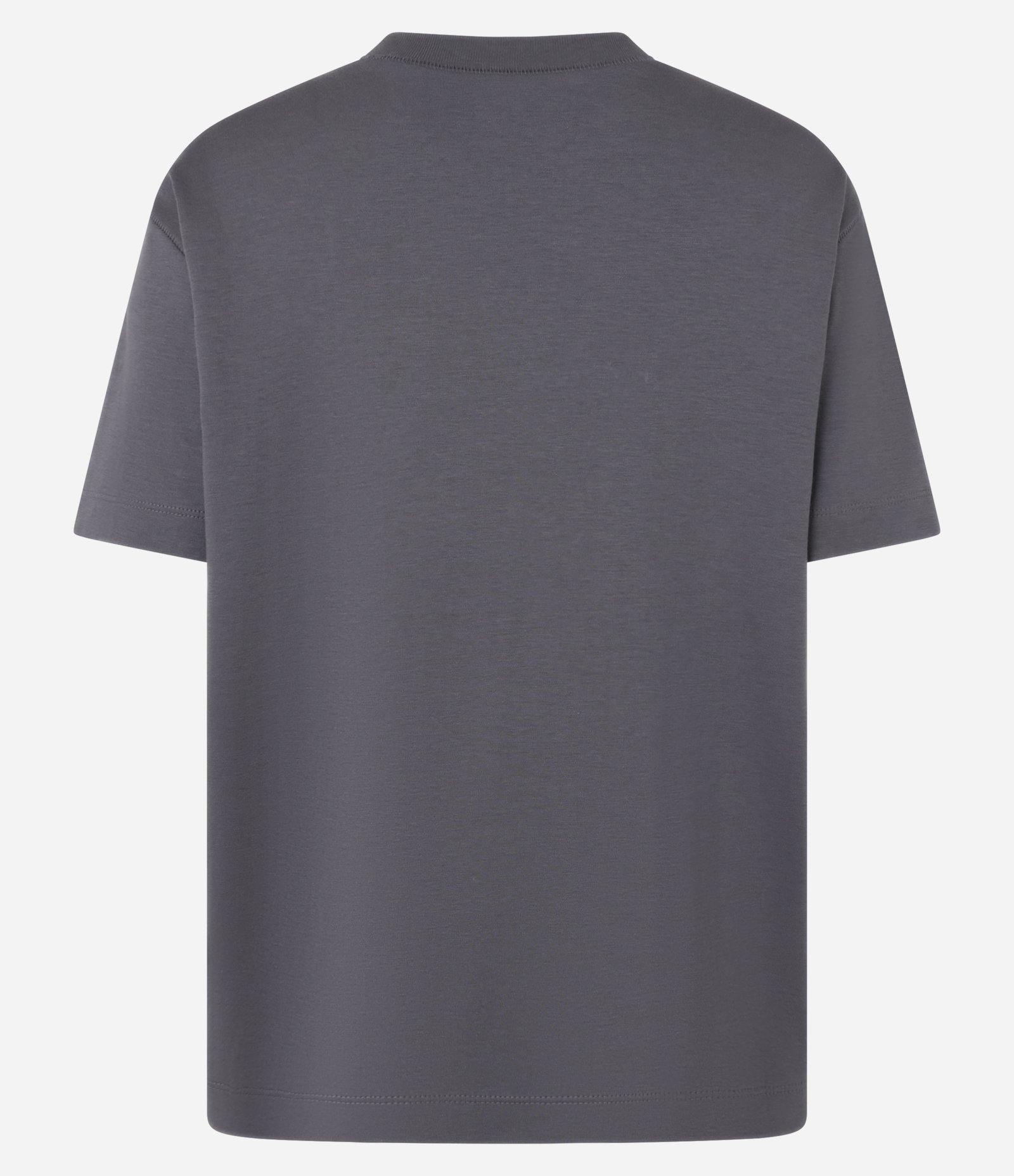 Camiseta Boxy em Algodão com Manga Curta Cinza 4