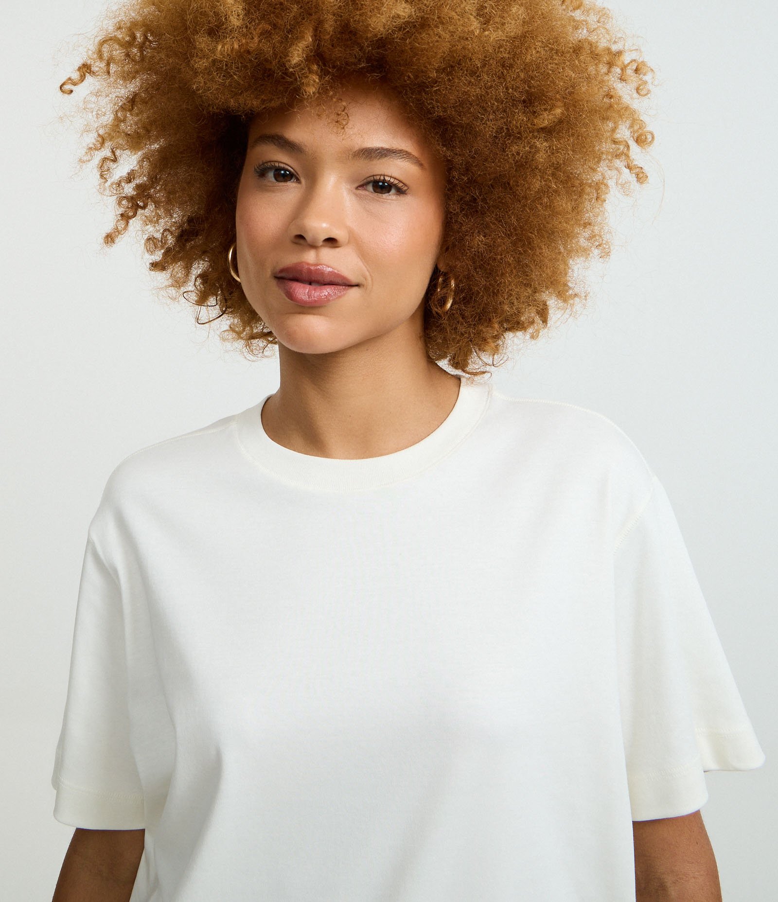 Camiseta Boxy em Algodão com Manga Curta Branco 4