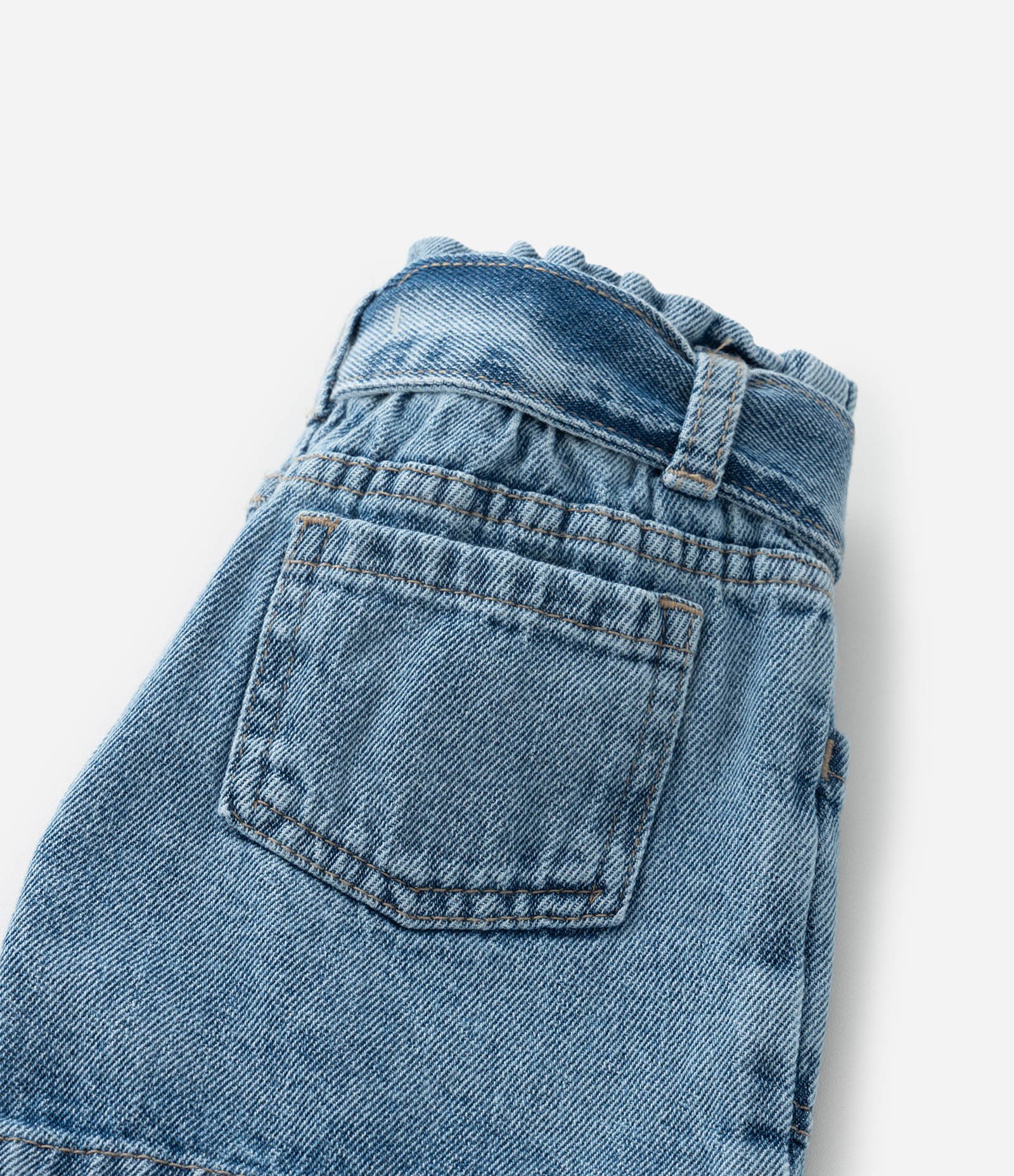 Short Infantil em Jeans com Faixa para Amarração - Tam 1 a 6 Anos Azul 5