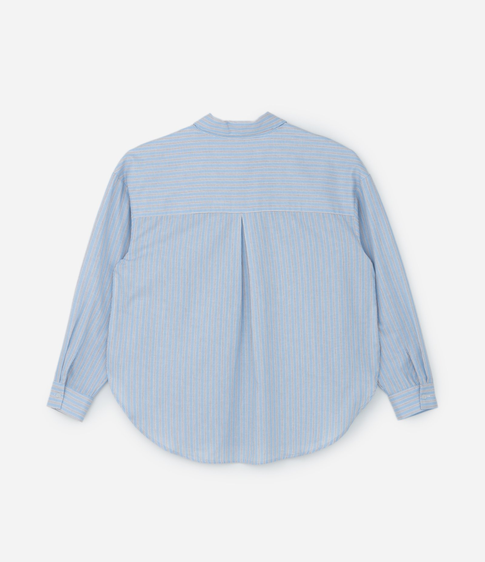 Camisa em Tricoline com Listras Curve & Plus Size Azul 7