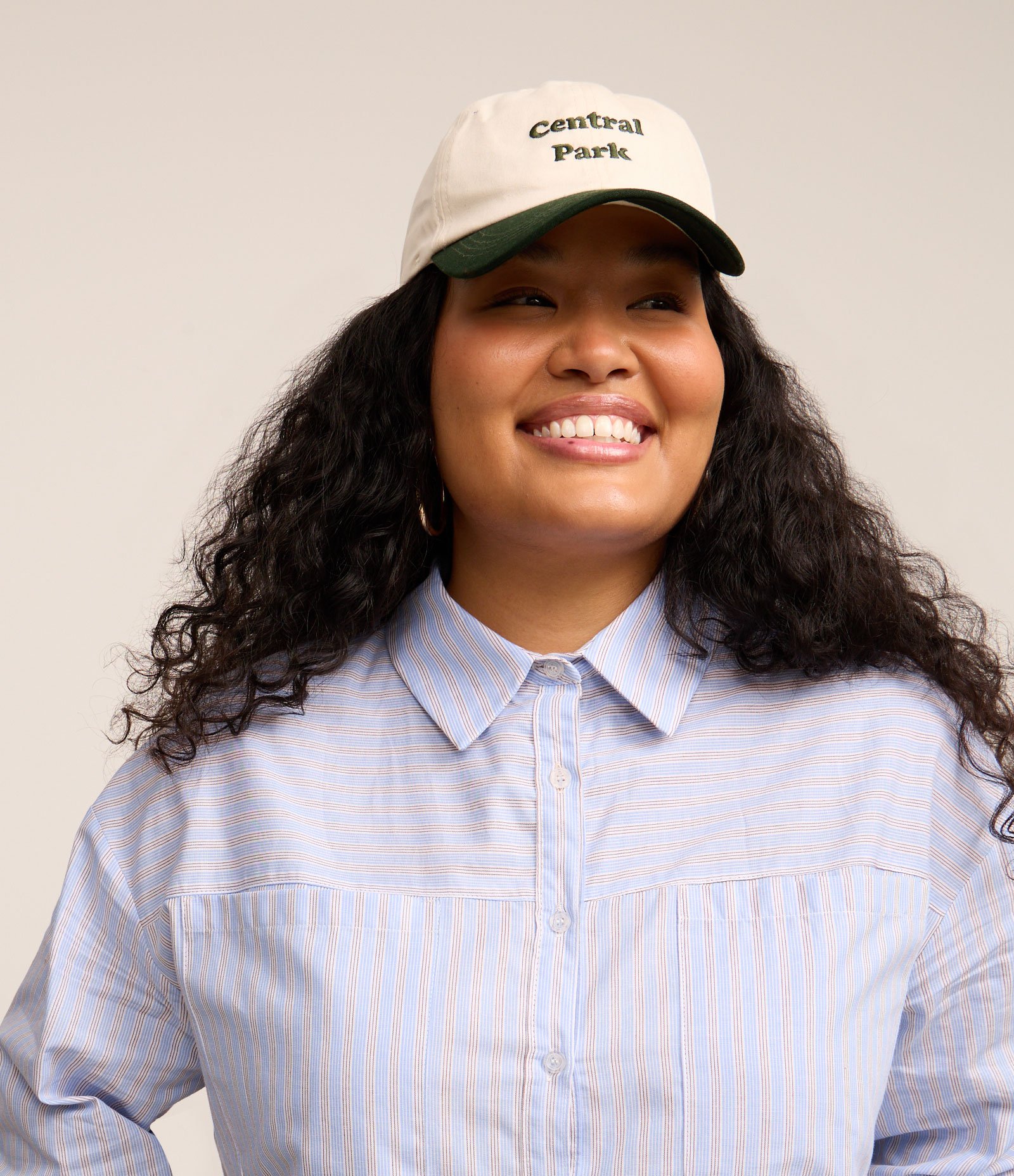 Camisa em Tricoline com Listras Curve & Plus Size Azul 3