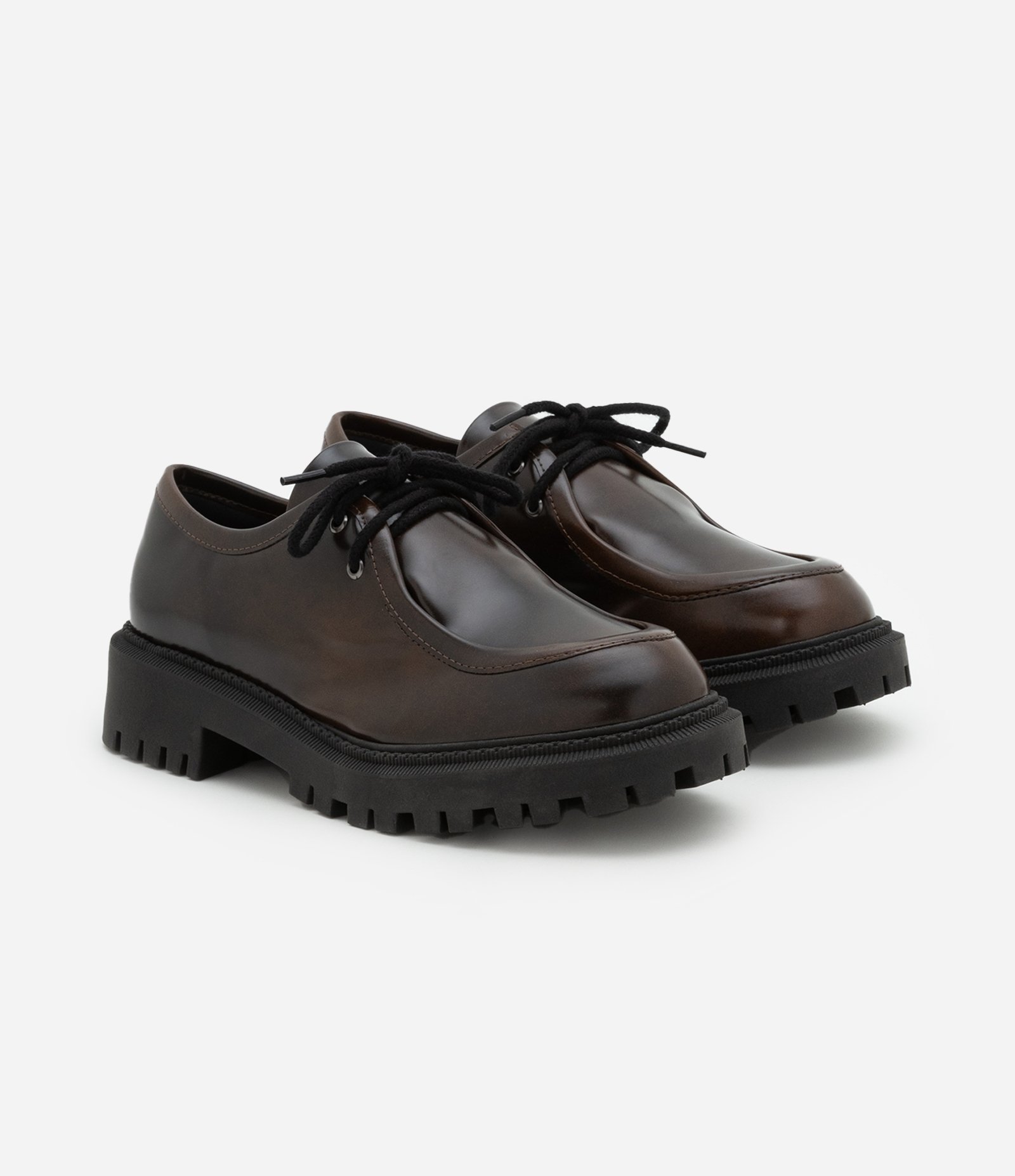 Sapato Desert Shoe em PU com Superfície Manchada Marrom 2