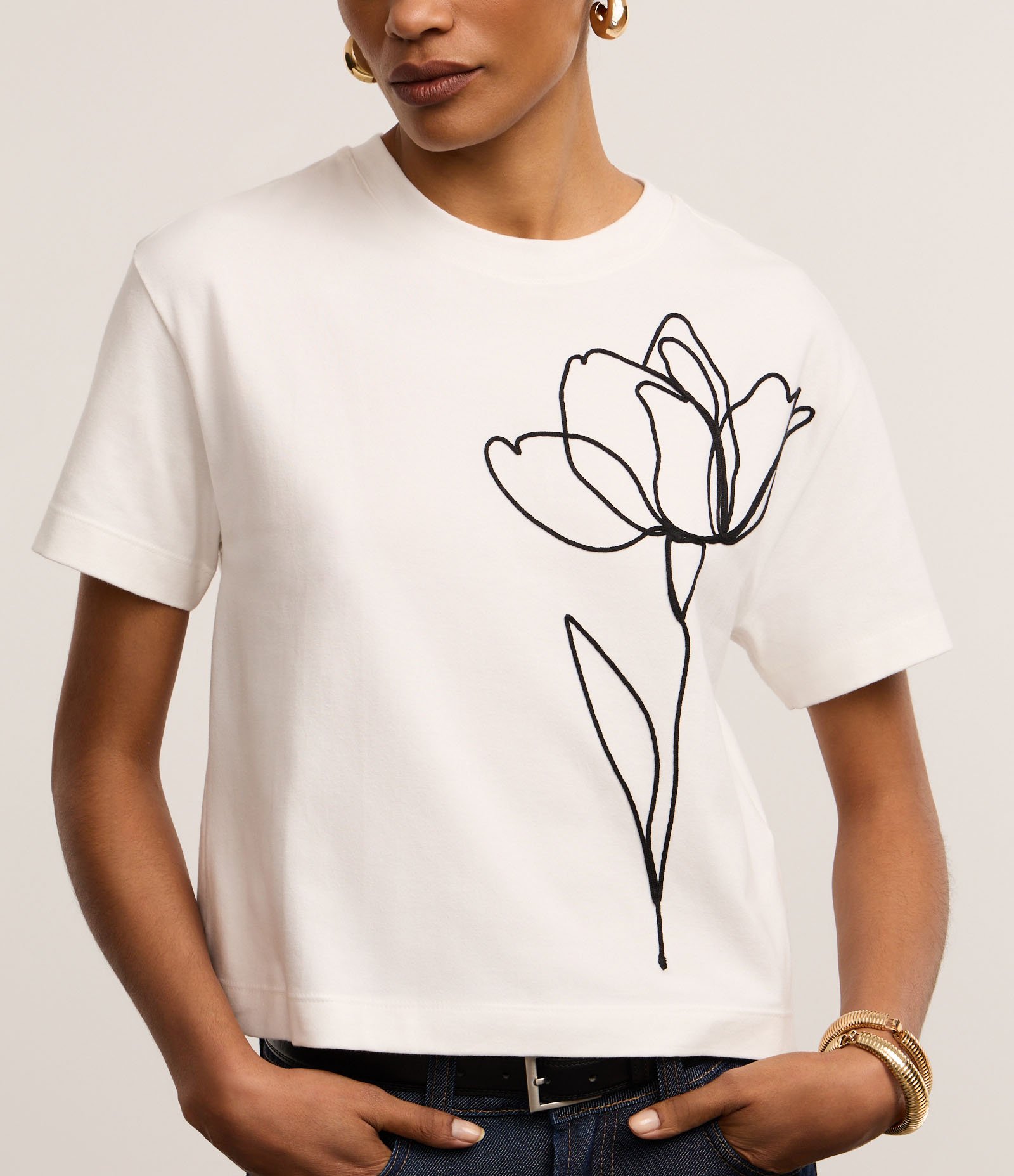 Blusa em Algodão com Bordado Floral Branco 4