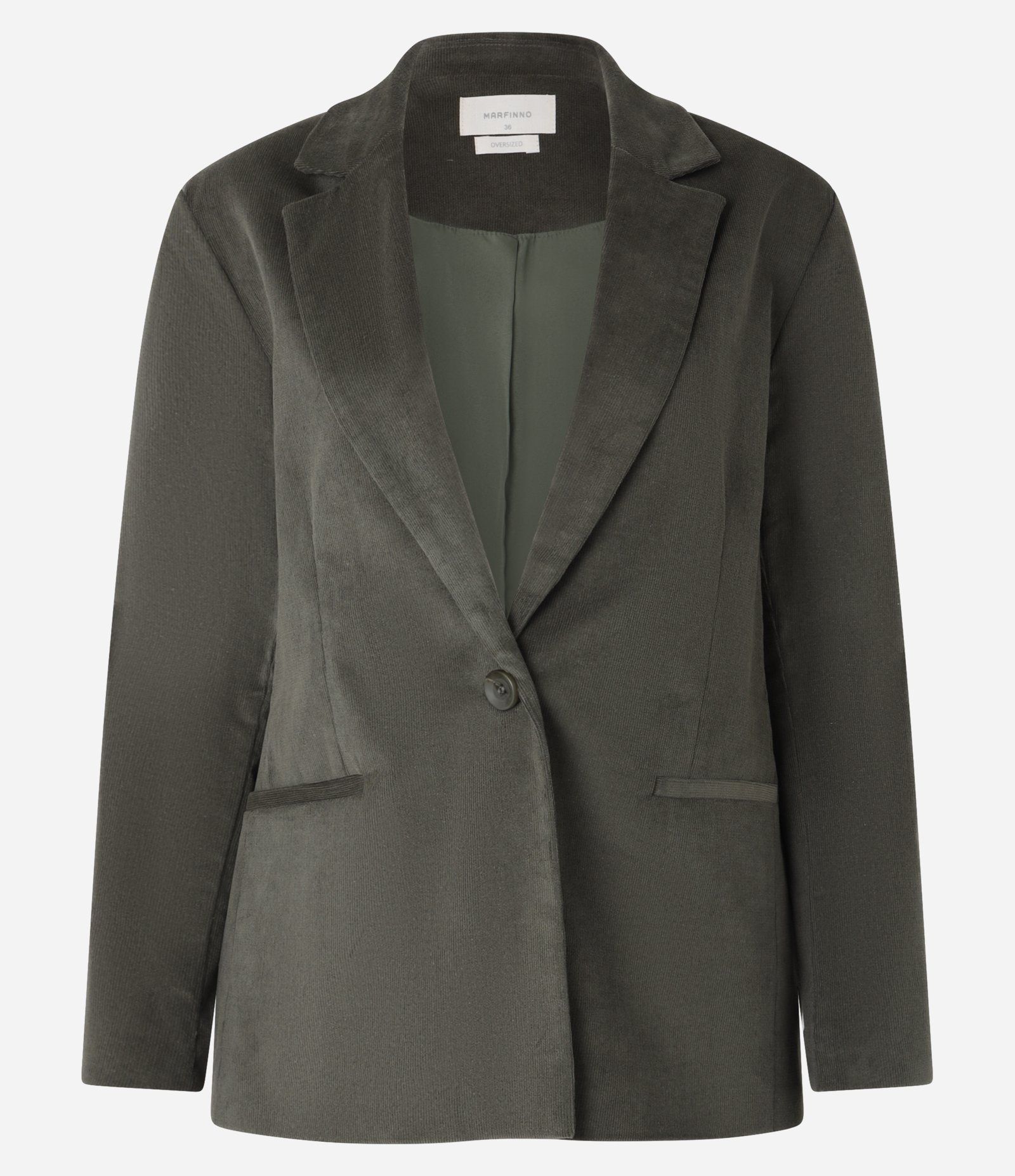 Blazer Oversized em Veludo com Botão Único Verde 7