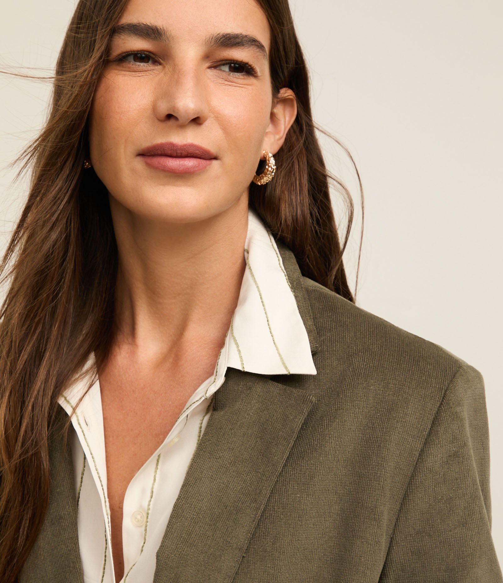 Blazer Oversized em Veludo com Botão Único Verde 5