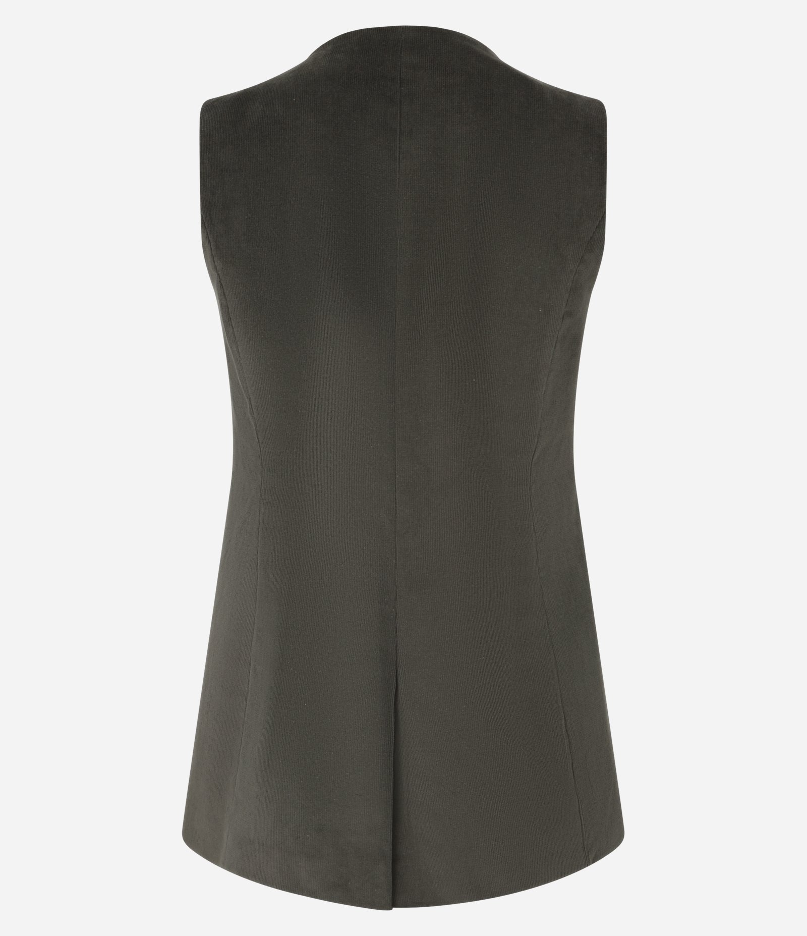 Colete Alongado em Veludo com Botões Frontais Verde 7