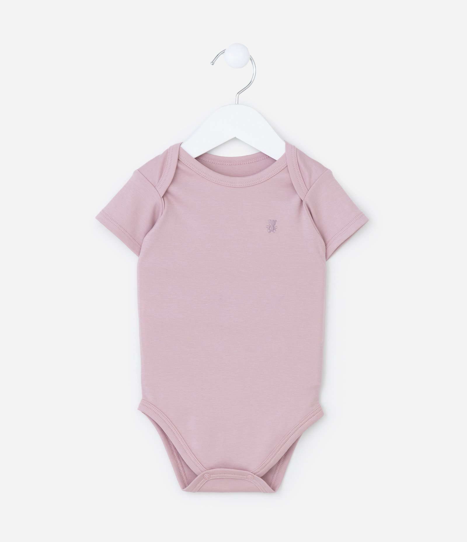 Body Infantil em Algodão Peruano com Bordado - Tam RN a 18 meses Rosa 1
