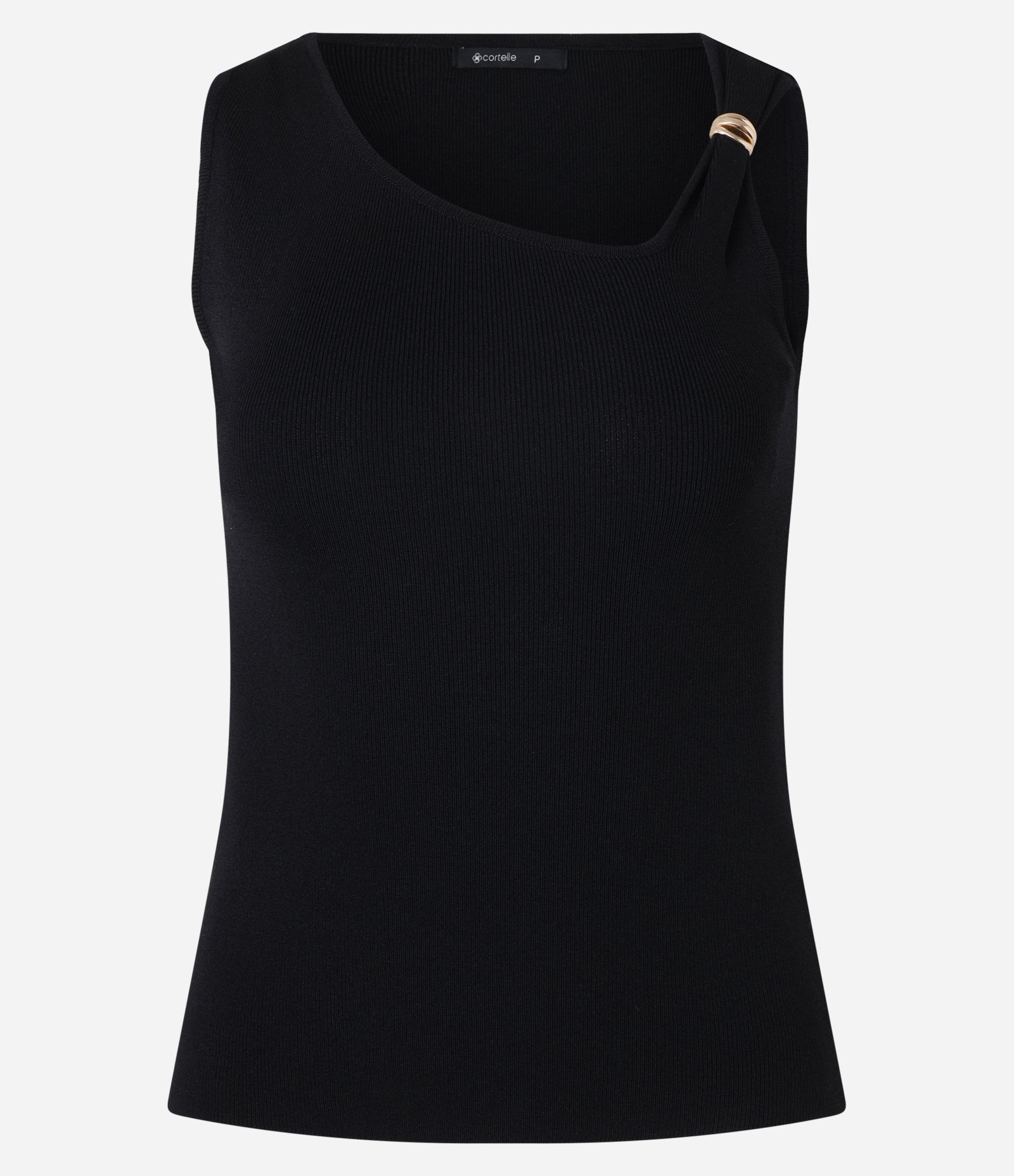 Blusa Canelado em Tricô com Detalhe Metalizado na Alça Preto 7