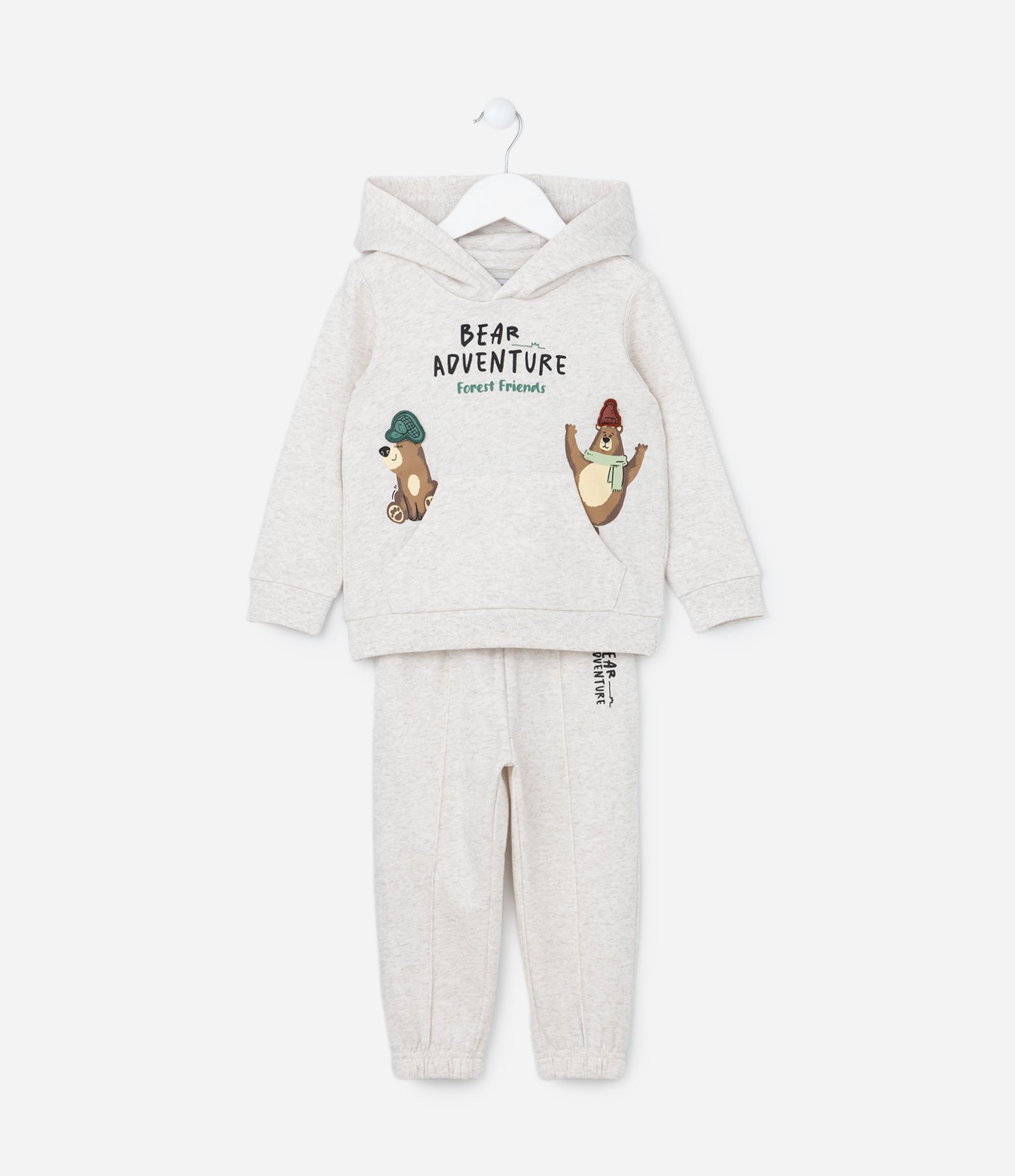 Conjunto Infantil Quentinho com Estampa Ursos - Tam 1 a 6 Anos Cinza Claro 1