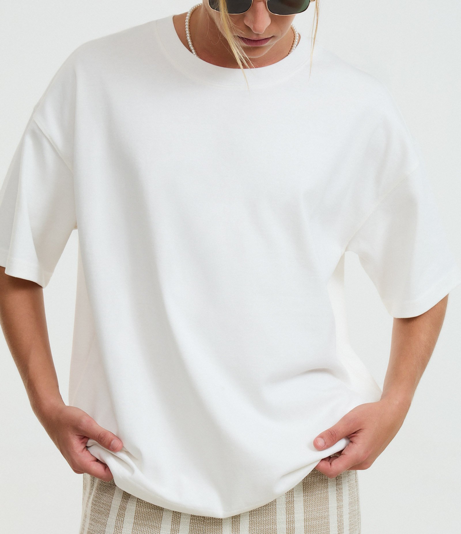 Camiseta Básica Oversized em Algodão Branco 3