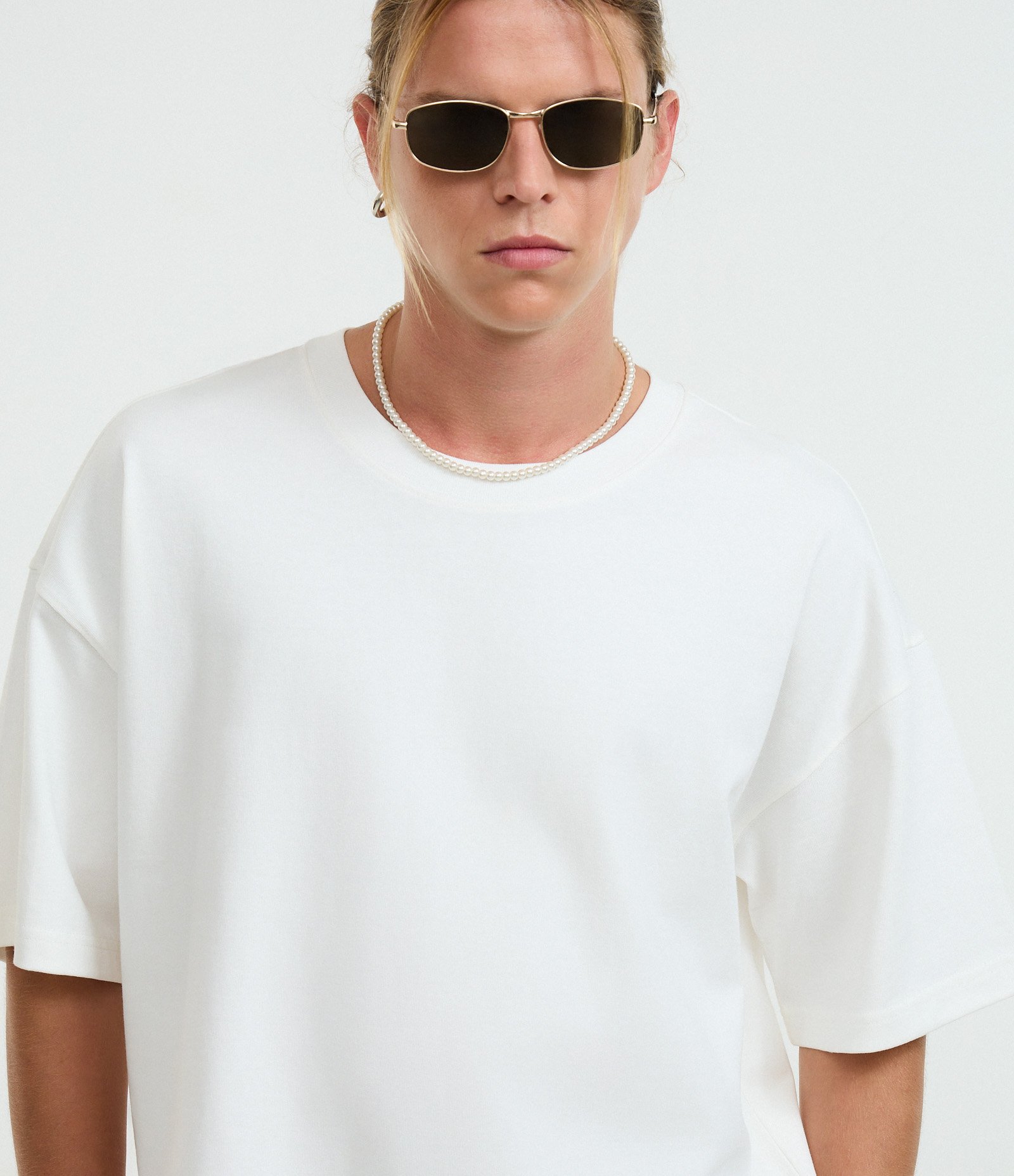 Camiseta Básica Oversized em Algodão Branco 4