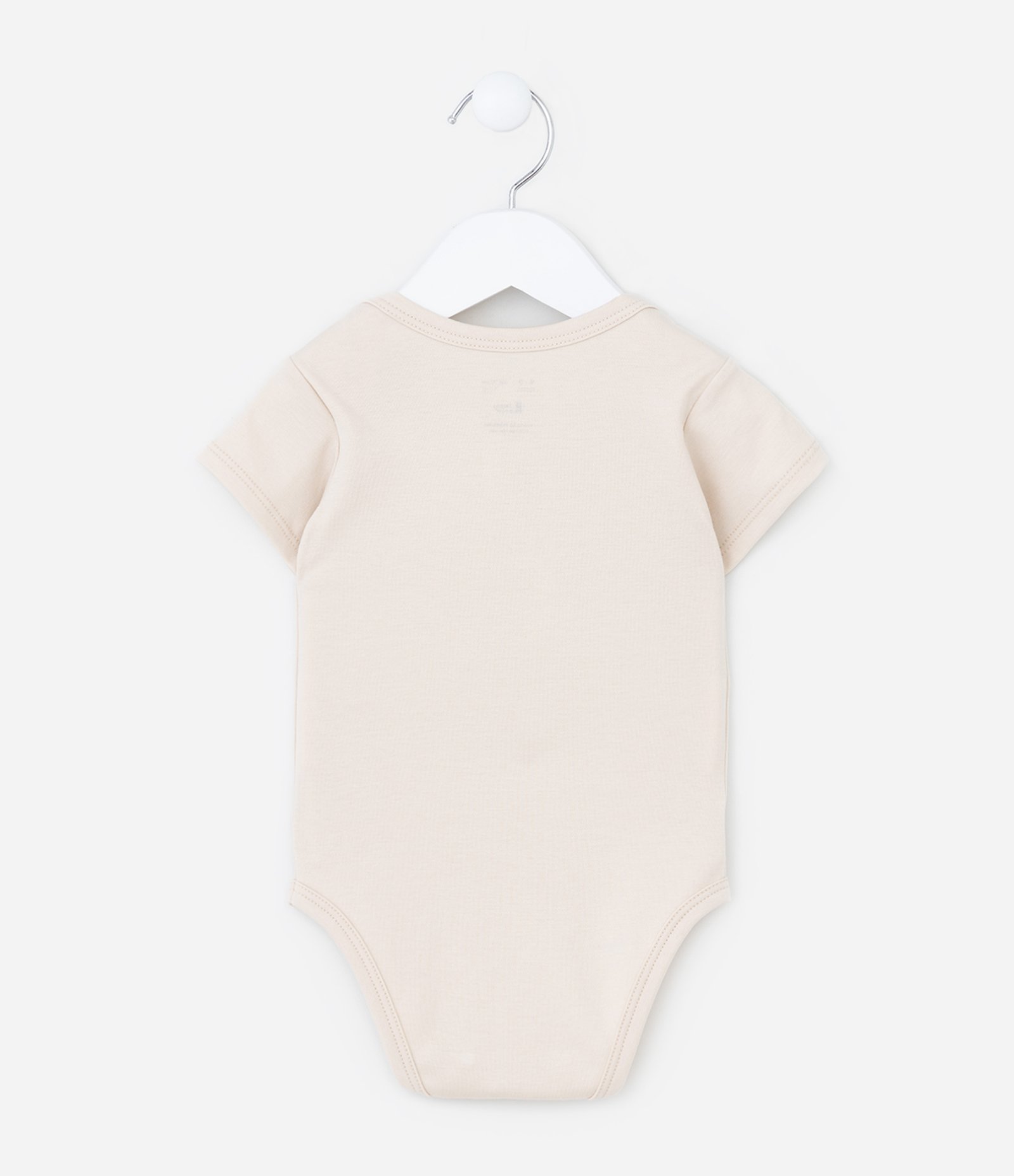 Body Infantil Básico com Bordado Ursinho - Tam RN a 18 meses Bege 2