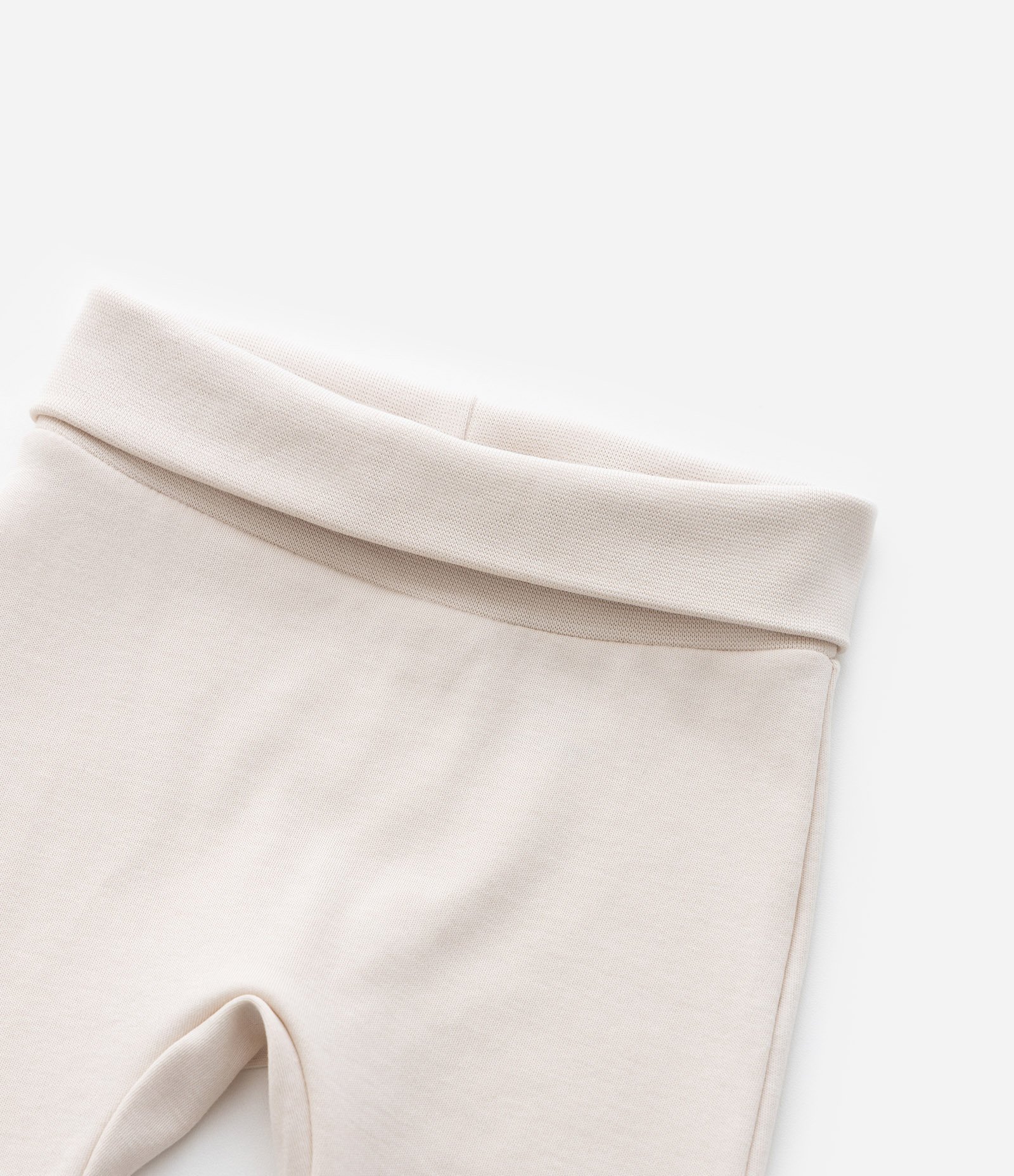 Calça Infantil em Algodão Peruano com Cós Dobrável - Tam RN a 18 meses Bege 4