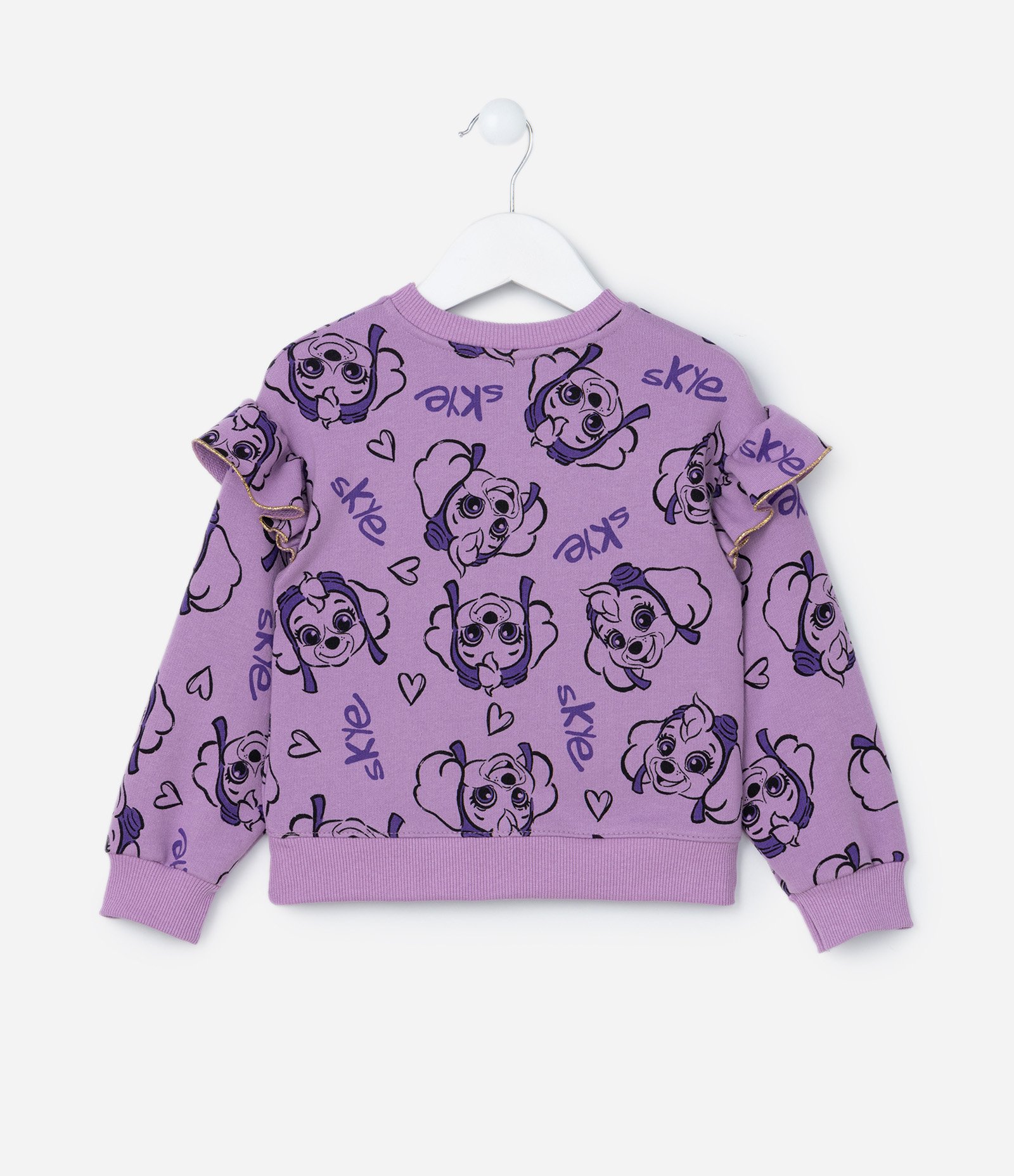 Conjunto Infantil com Babadinho e Estampa Patrulha Canina - Tam 2 a 6 Anos Roxo 3