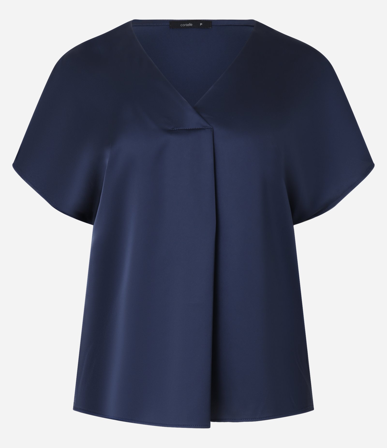 Blusa Soltinha e Acetinada com Prega Frontal Azul 5