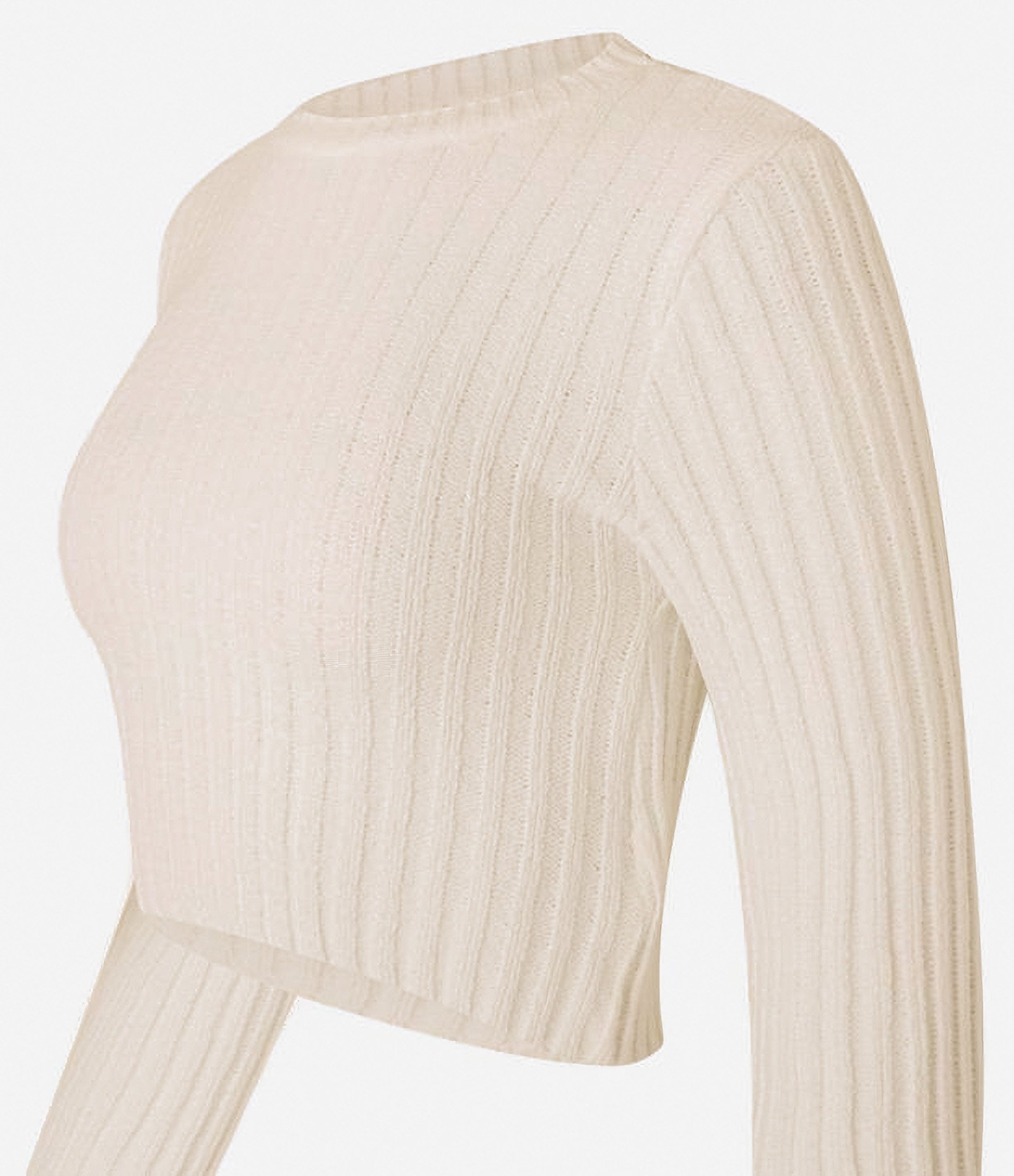 Blusa Cropped Texturizada em Tricô Chenille Bege 6