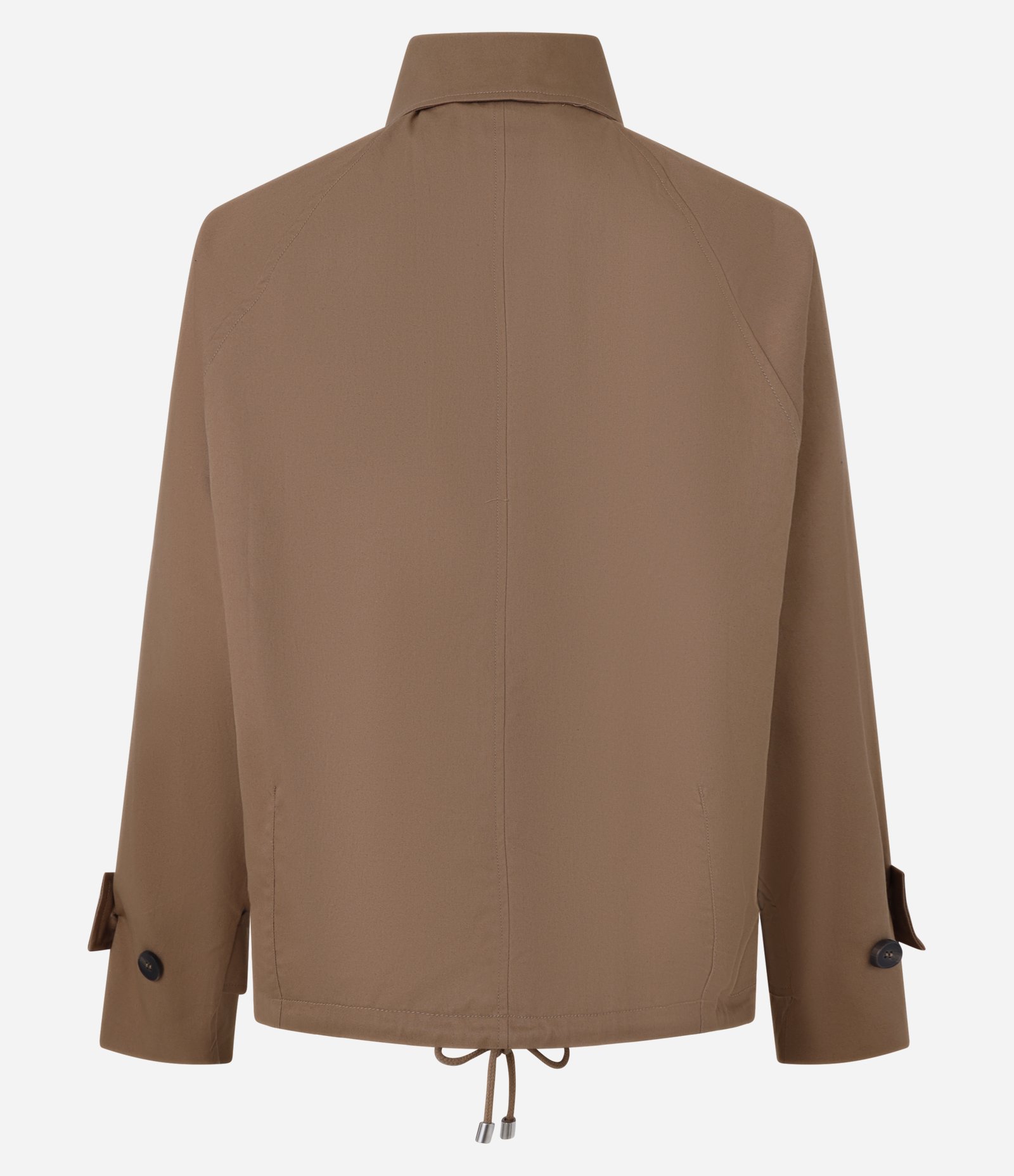 Jaqueta em Gabardine com Corte de Trench Coat Marrom 7