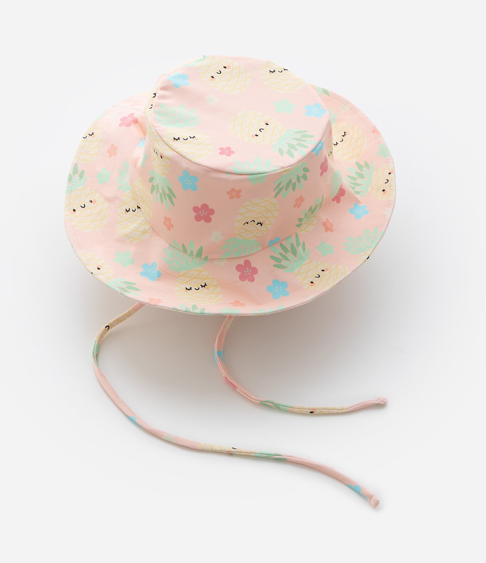 Maiô Infantil com Chapéu Estampa Abacaxi e Proteção UV - Tam 1 a 4 Anos Rosa 9