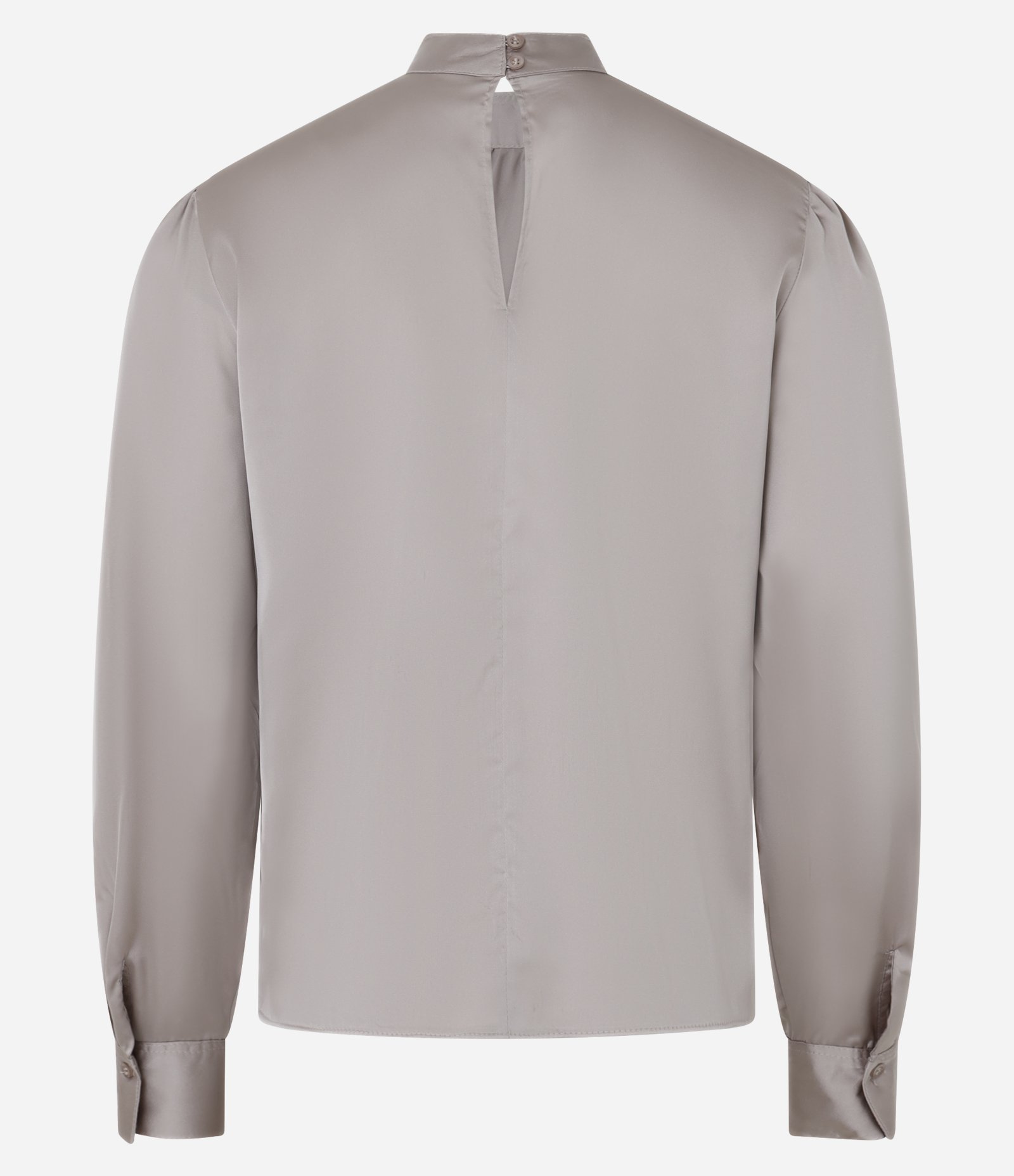 Blusa Acetinada com Gola Padre com Botão no Punho Cinza 2