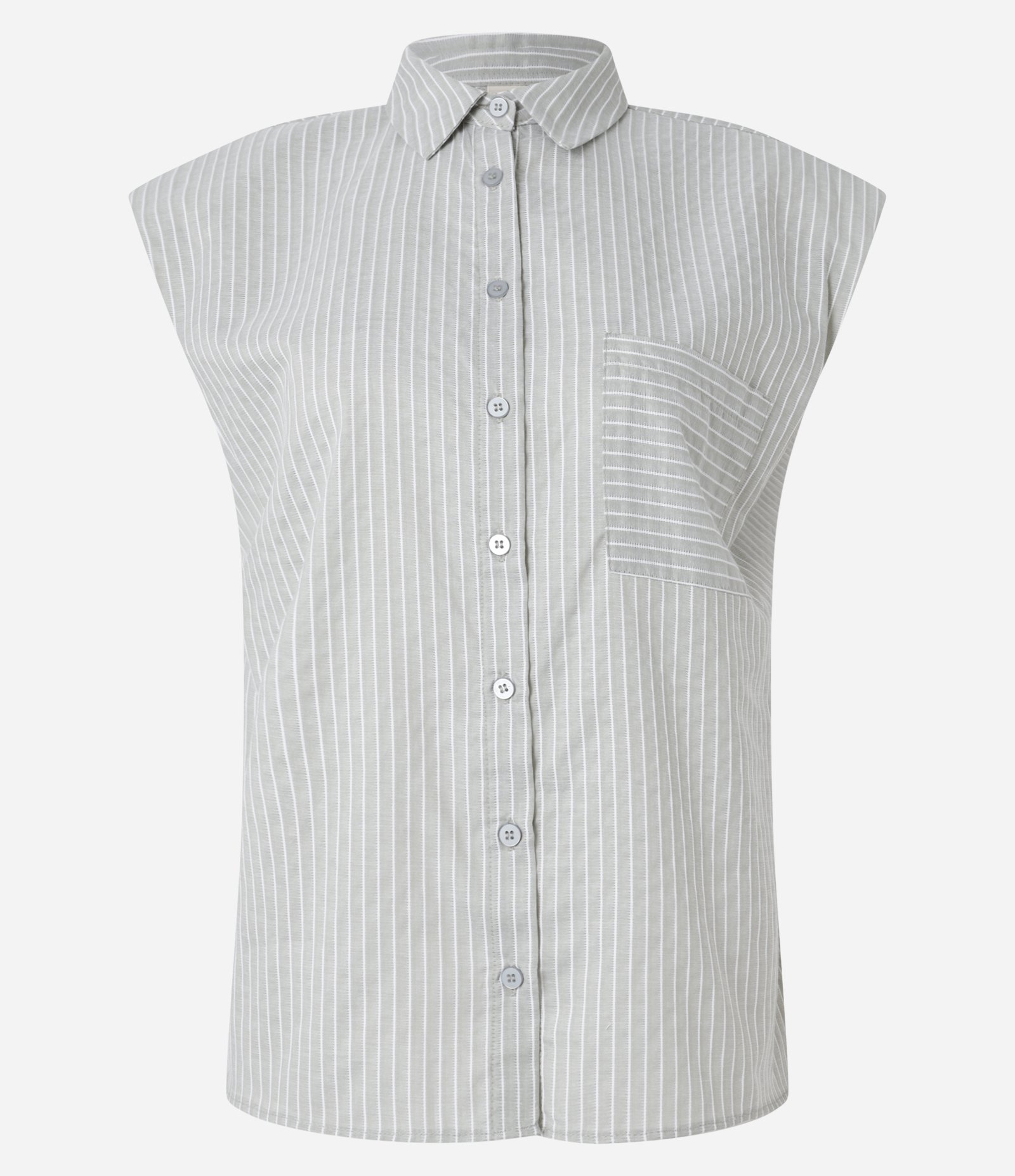 Camisa Texturizada em Algodão com Listras de Fio Tinto Verde 5