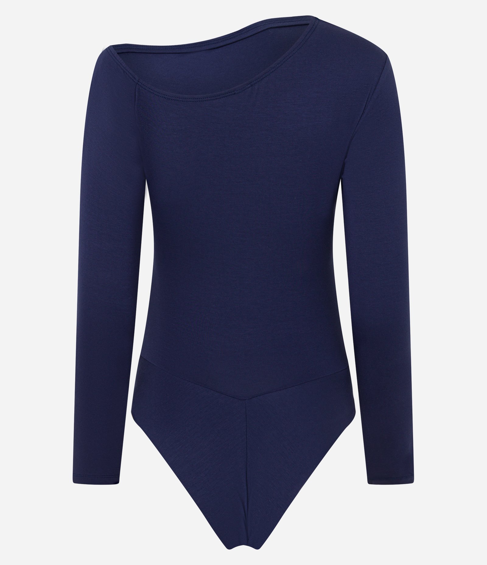 Body em Viscose com Decote Um Ombro Só e Franzidos Azul Marinho 8