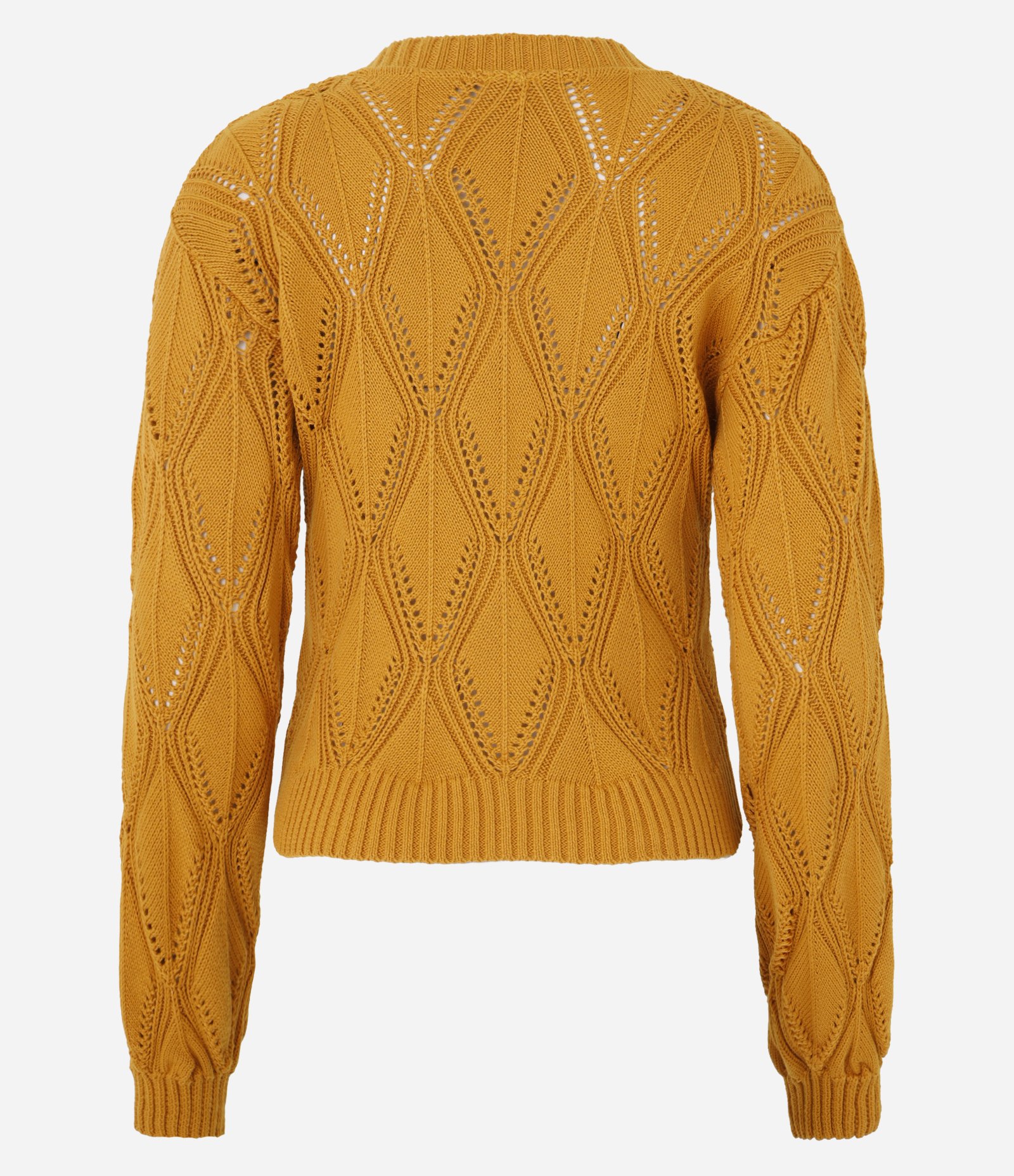 Casaco Curto em Tricô com Ponto Diferenciado Amarelo 7