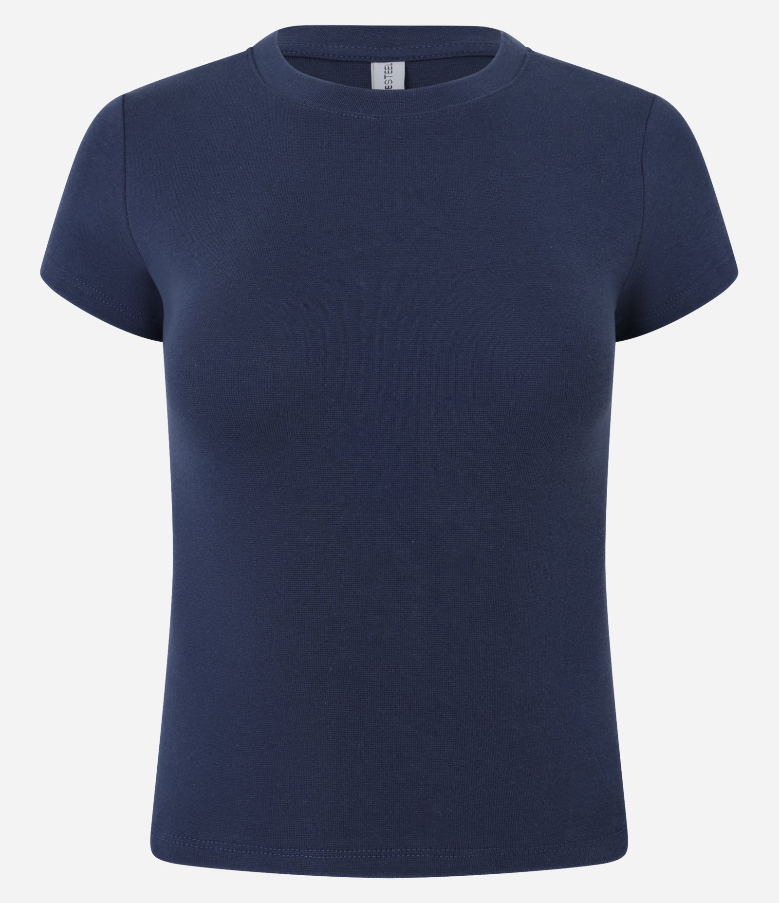 Blusa Básica Justinha e Alongada em Ribana Azul Marinho 4