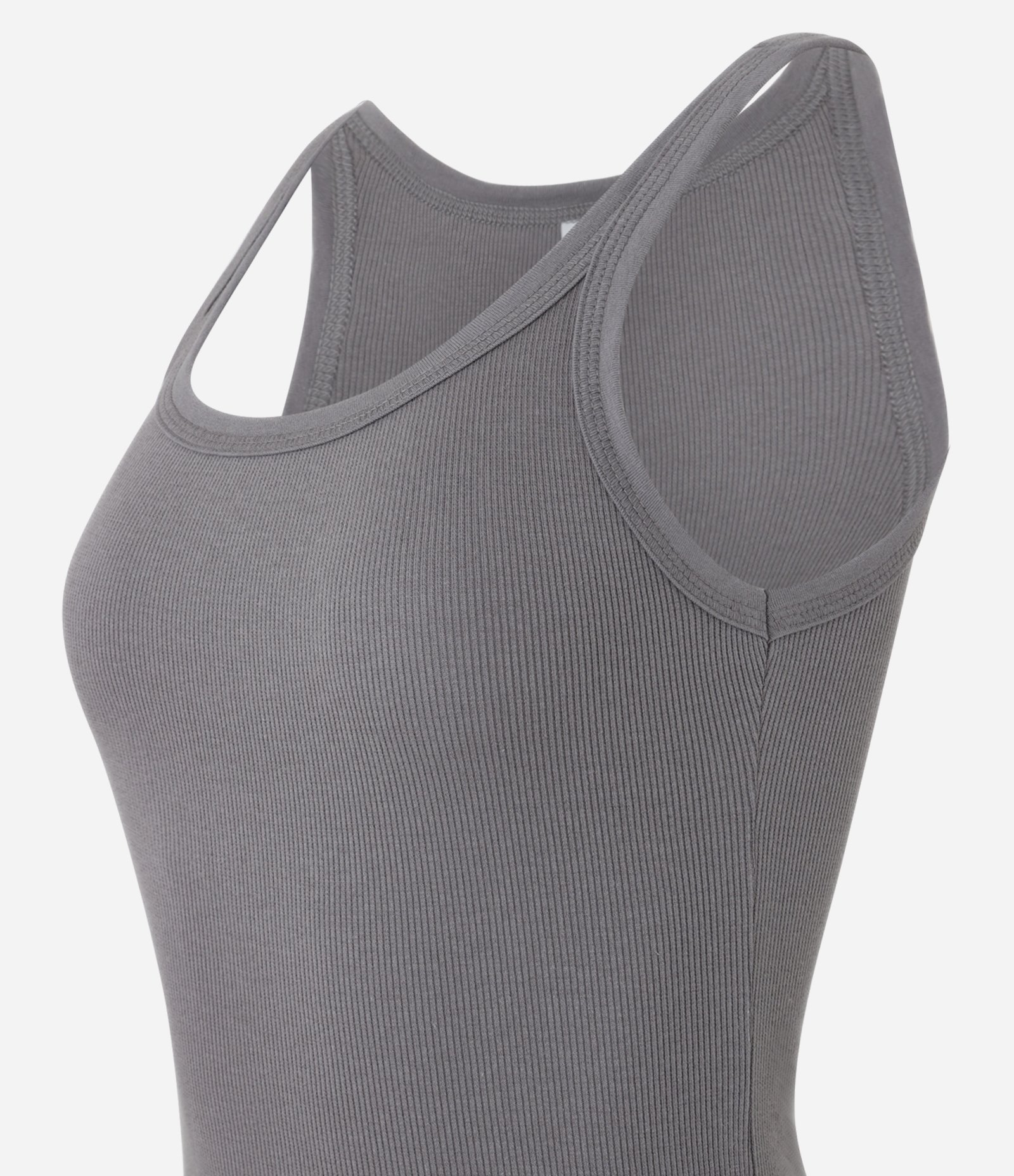 Blusa sem Manga em Ribana com Decote Halter Cinza 6