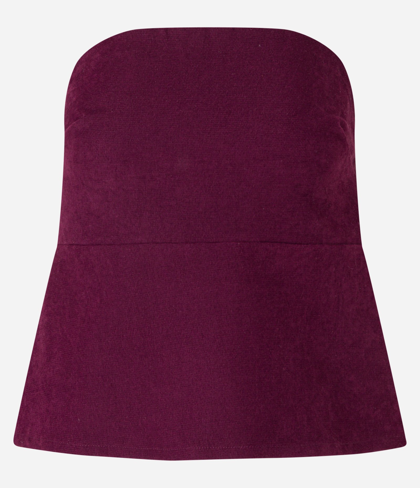 Blusa em Suedine com Recorte e Decote Tomara que Caia Bordô 4