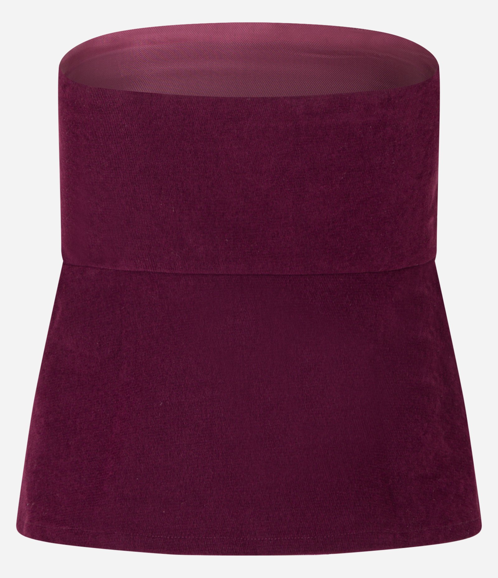 Blusa em Suedine com Recorte e Decote Tomara que Caia Bordô 5