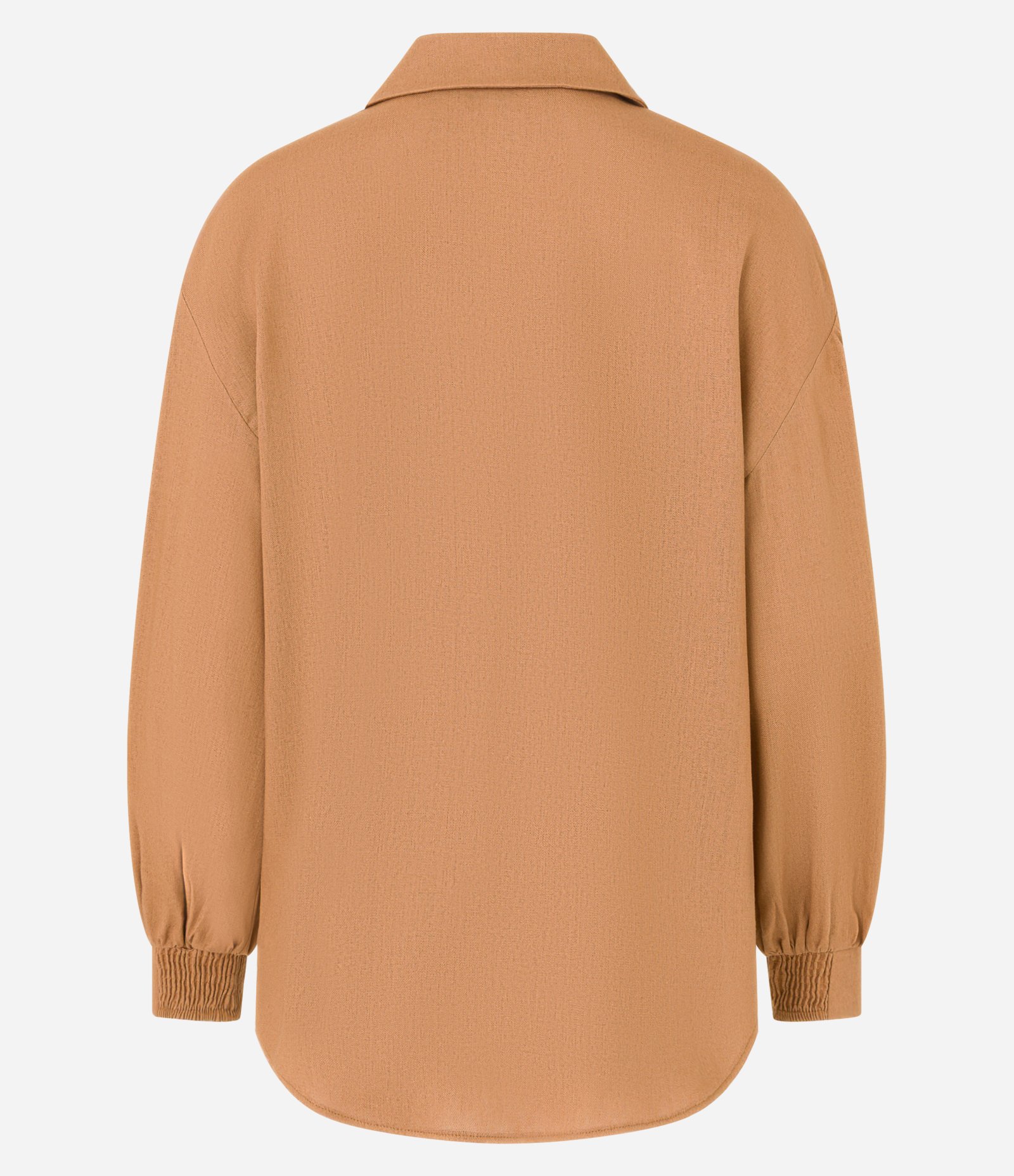 Camisa Oversized em Viscose e Linho com Botões Bege 6
