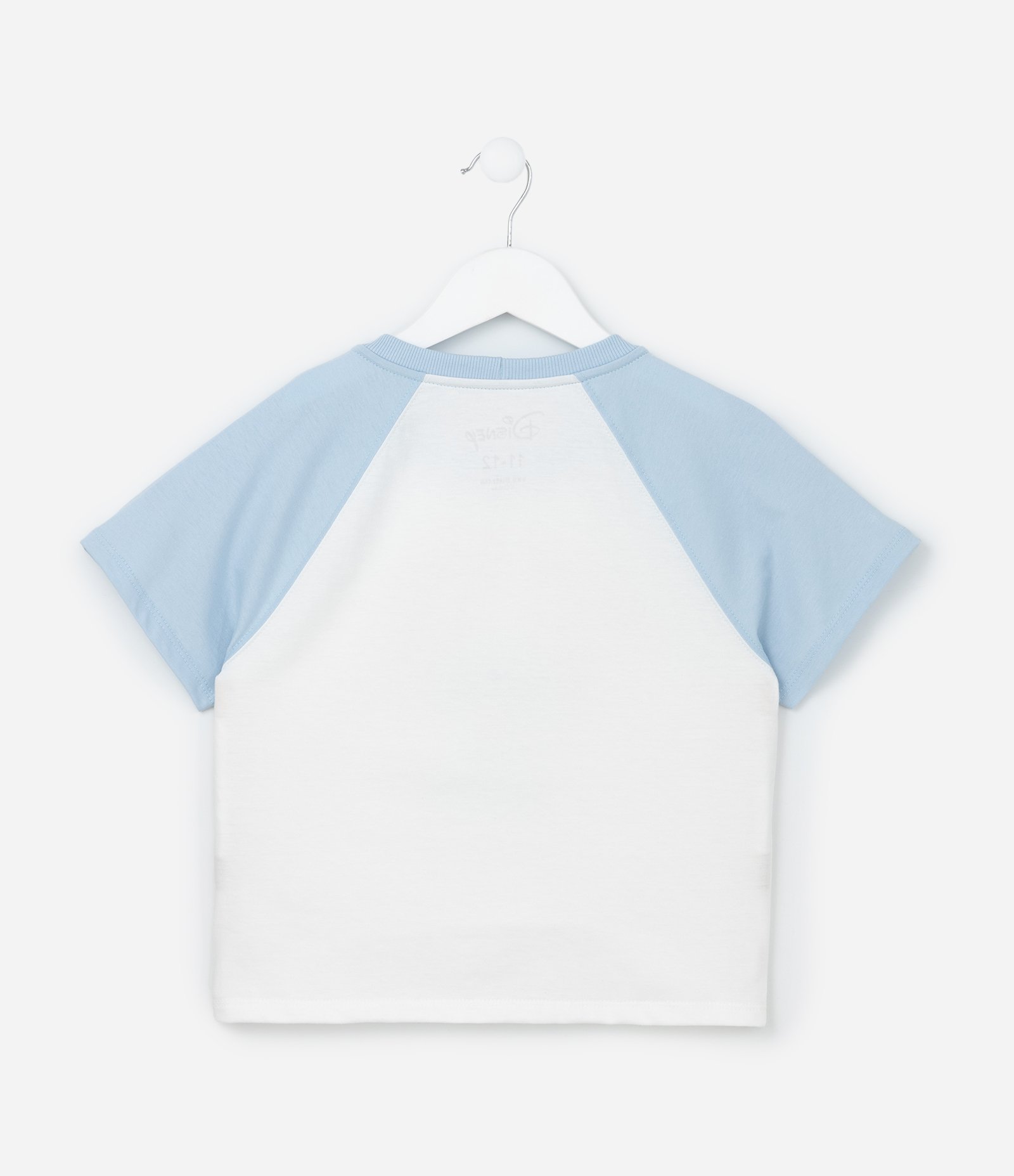 Camiseta Infantil com Cava Raglan e Estampa Stitch - Tam 5 a 14 Anos Azul/Branco 2