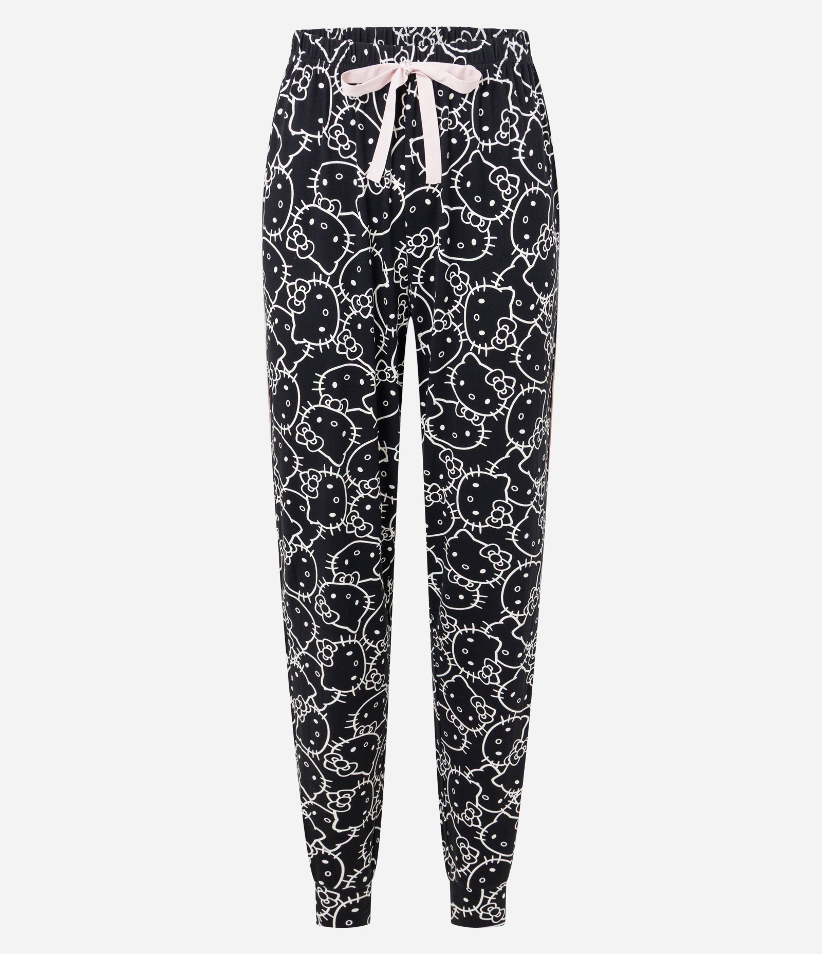 Calça de Pijama em Fio Reciclado com Estampa Hello Kitty Branco/Preto 4