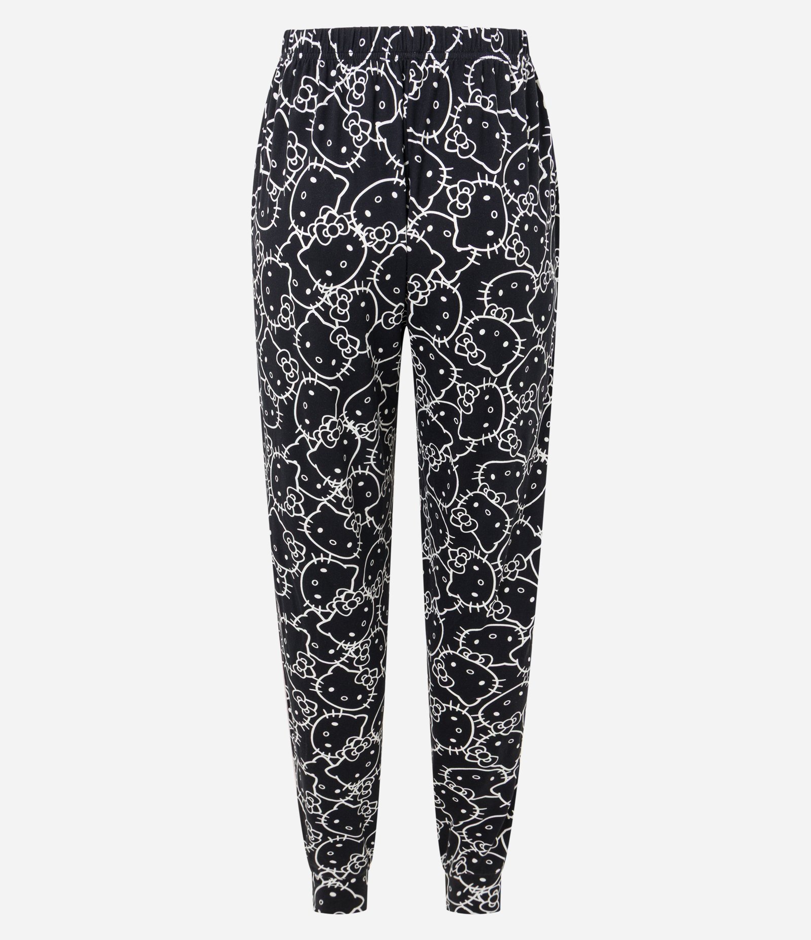 Calça de Pijama em Fio Reciclado com Estampa Hello Kitty Branco/Preto 5
