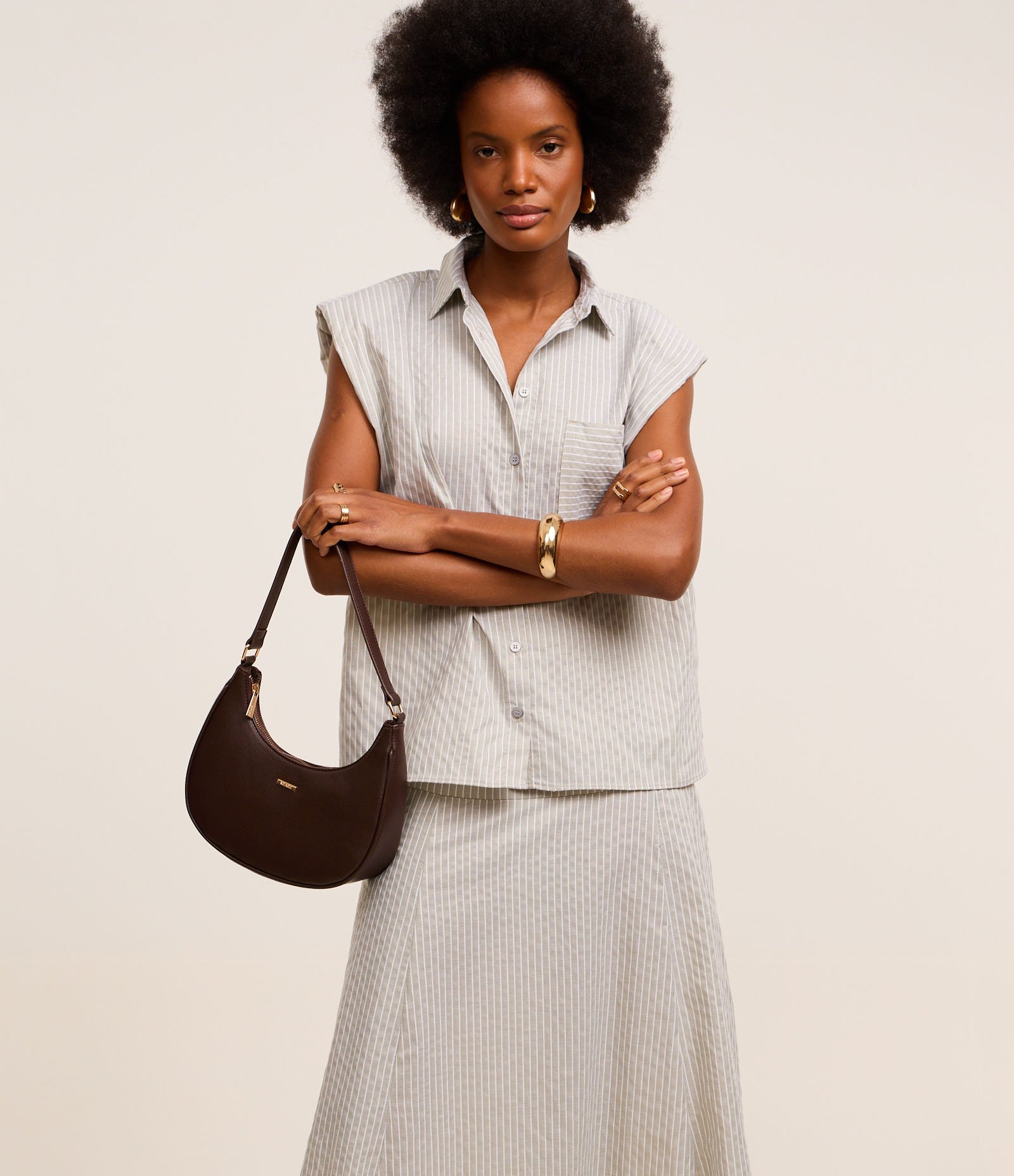 Saia Evasê Texturizada em Algodão com Listras de Fio Tinto Verde 2