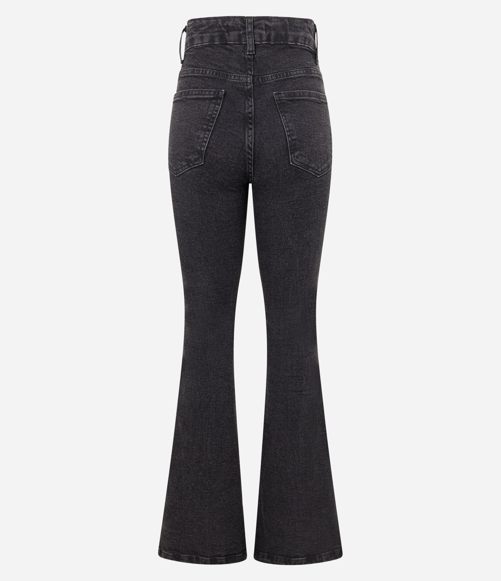 Calça Flare em Jeans com Brilho Lateral Preto 3