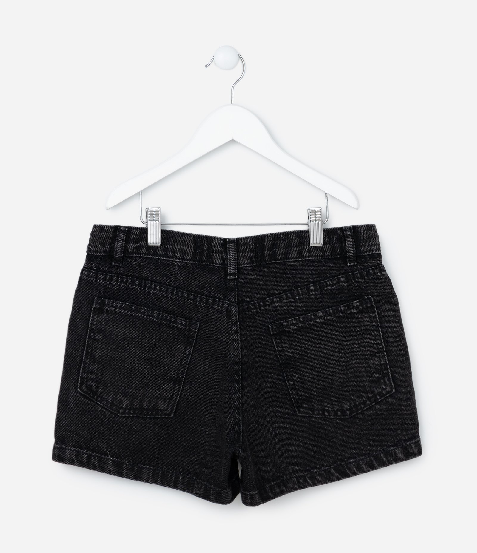 Short Infantil com Bordado de Mini Borboletas - Tam 5 a 14 Anos Preto 2