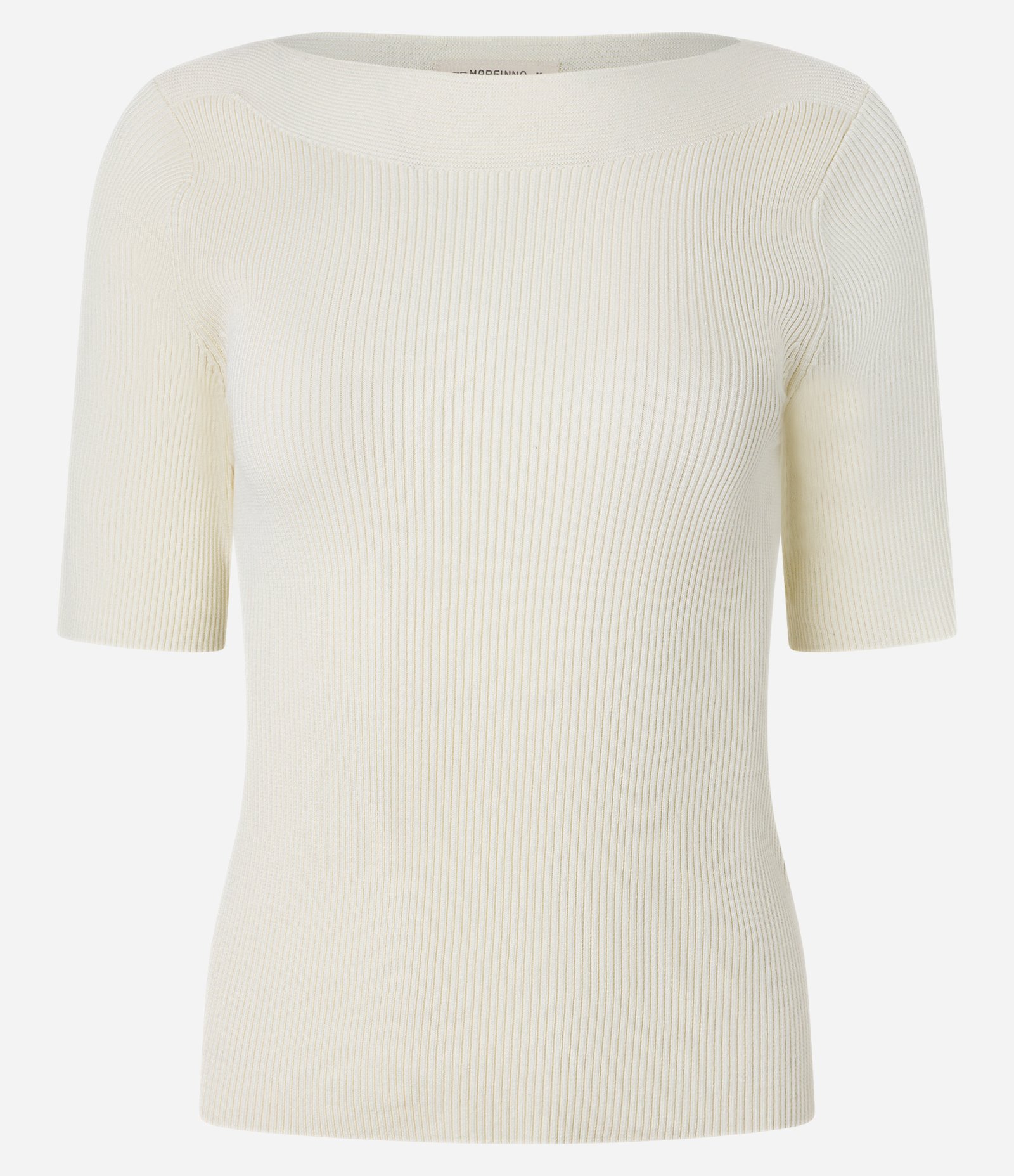 Blusa Canelada em Tricô com Decote Canoa Off White 5