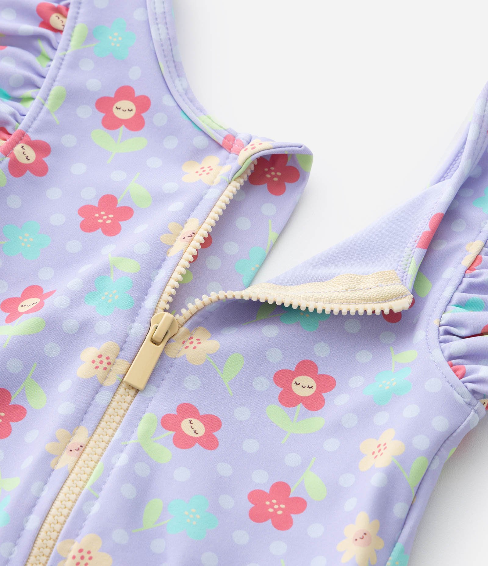 Maiô Infantil com Amarração Lateral e Proteção UV - Tam 1 a 4 Anos Lilás 4