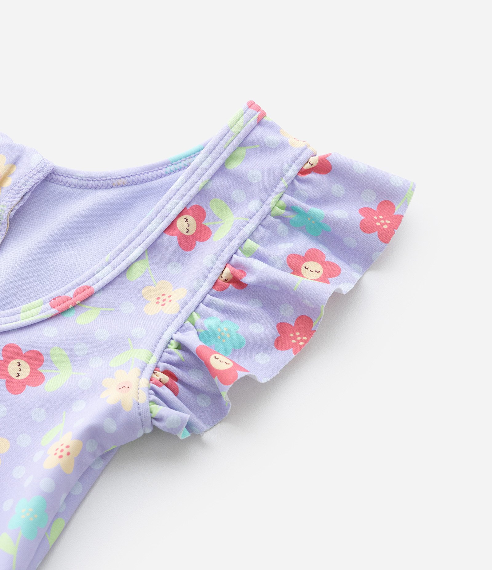 Maiô Infantil com Amarração Lateral e Proteção UV - Tam 1 a 4 Anos Lilás 7