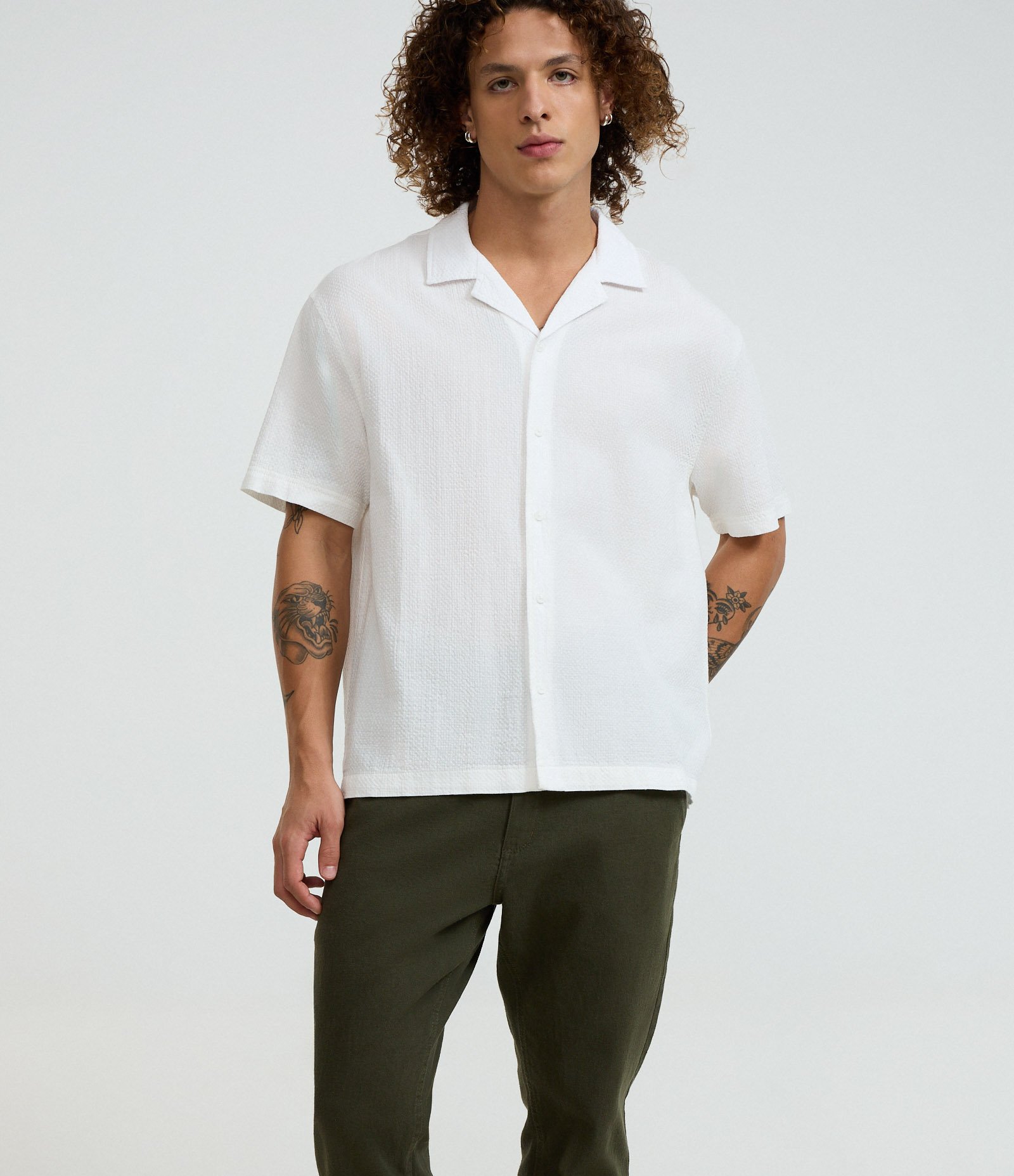 Calça Masculina Skinny em Sarja com Elastano Verde 3