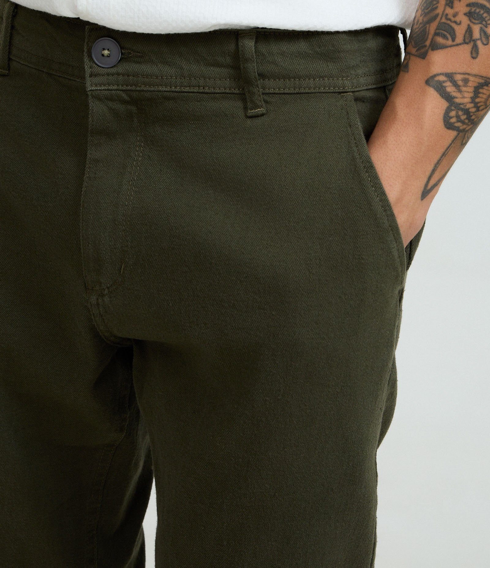 Calça Masculina Skinny em Sarja com Elastano Verde 4