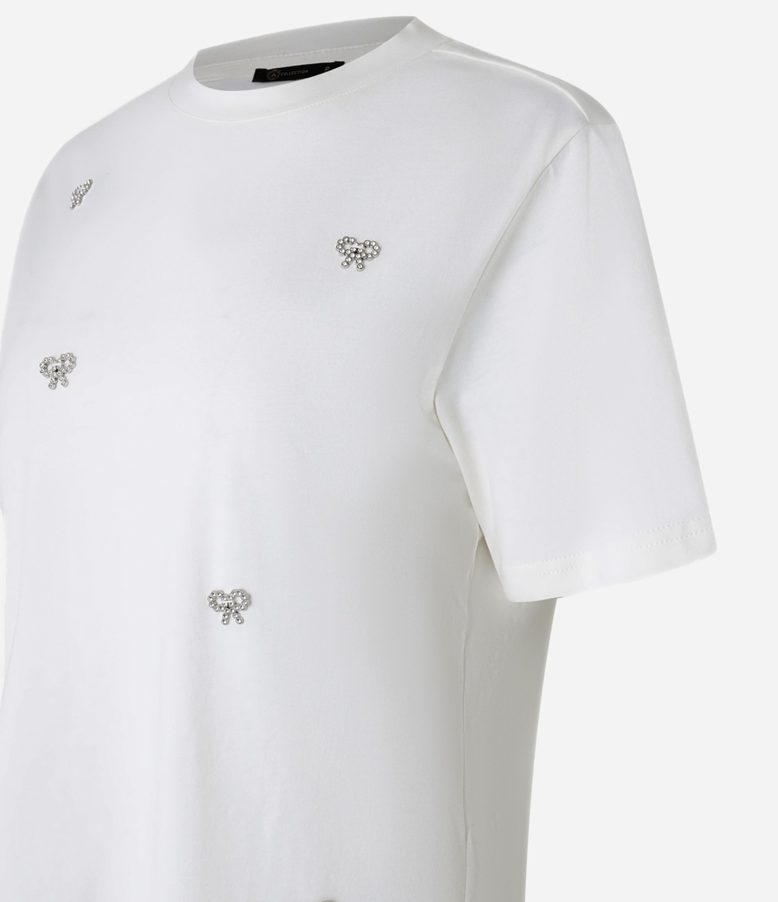 Blusa em Algodão com Bordado de Laços com Pérolas Branco 6